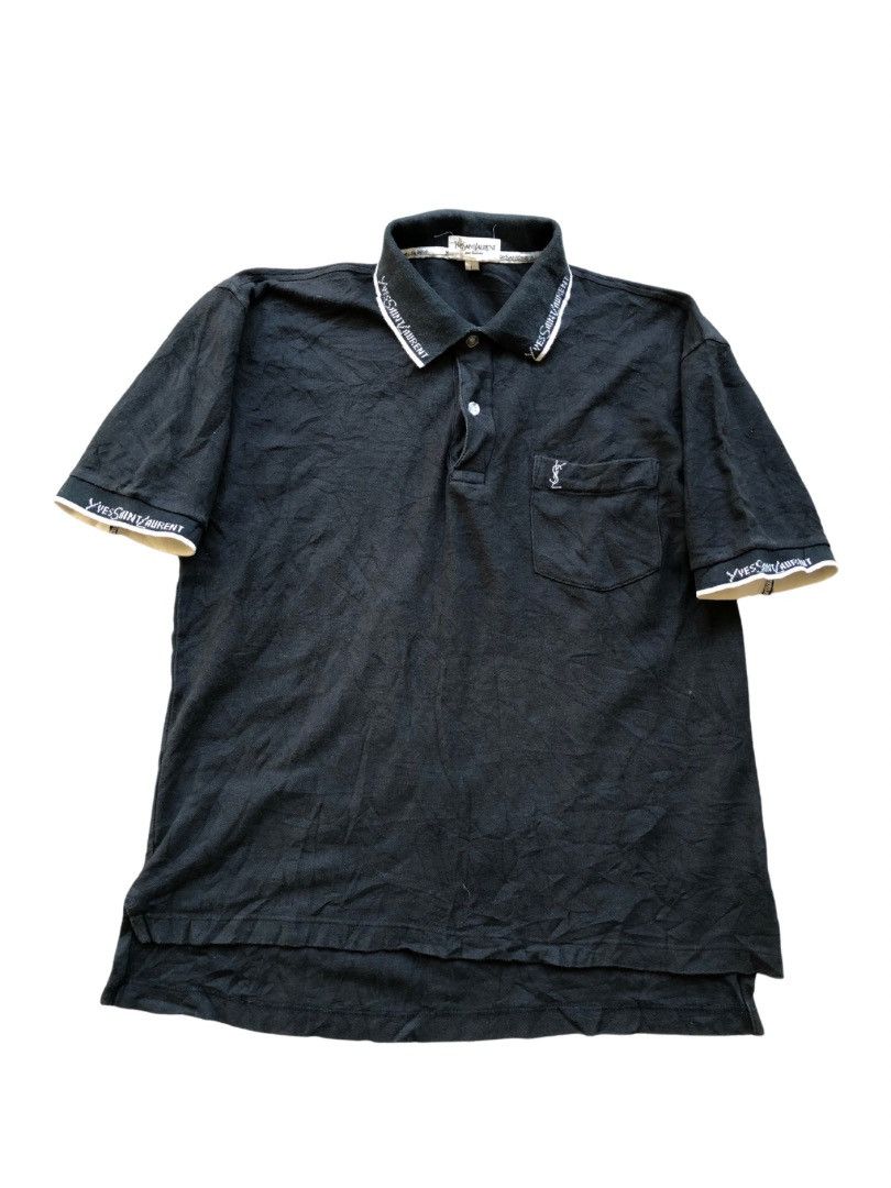 Yves Saint Laurent YSL Pour Homme Logo Collar Vintage Polo Shirt (L) Size US L / EU 52-54 / 3 - 1 Thumbnail