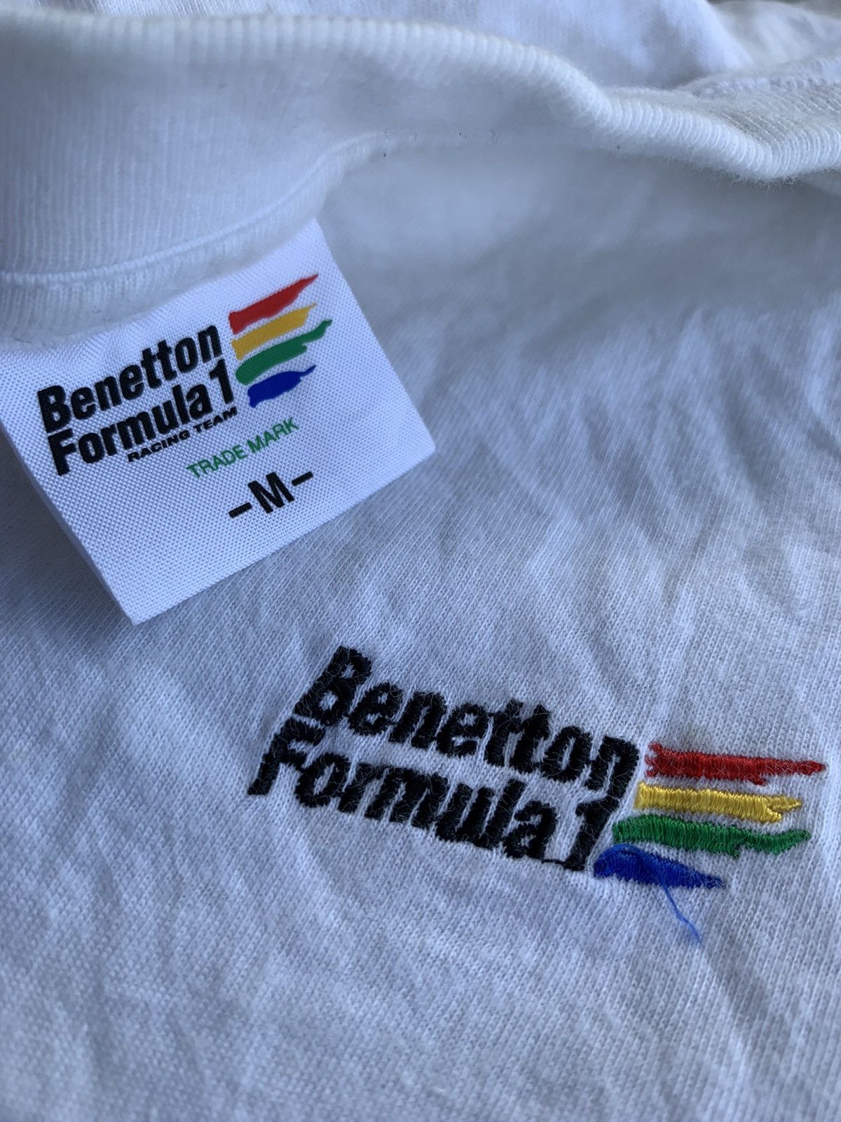 Benetton Vintage Benetton Formula One Embroided logo Tshirt Size US S / EU 44-46 / 1 - 2 Thumbnail