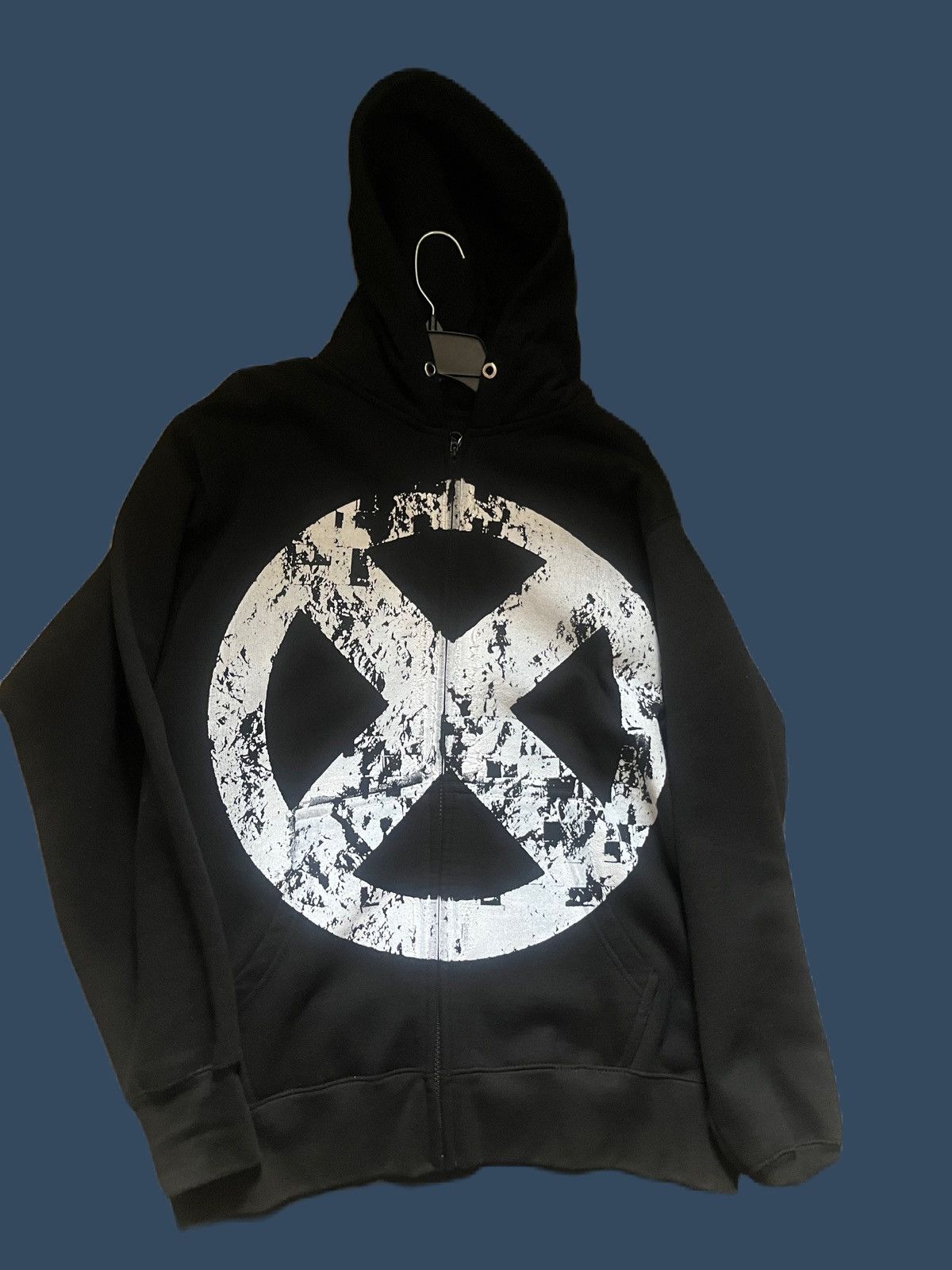 Image of Actual Hate x Ken Carson Xman Zip Up in Black, Men's (Size Small)