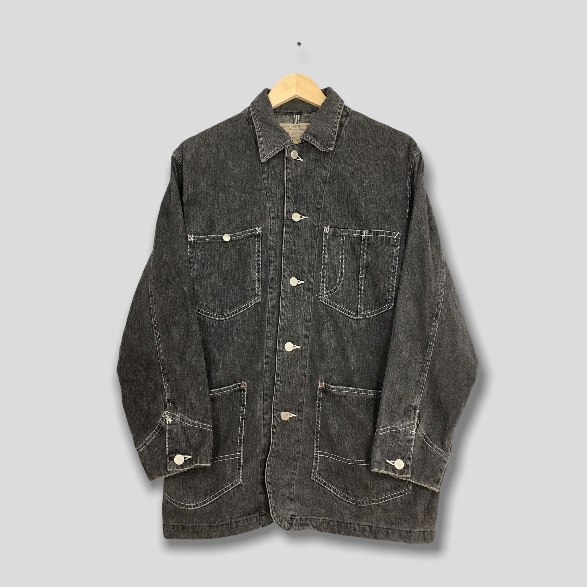 image of Vintage Denim Workers Black Jeans Jacket Medium, Men's