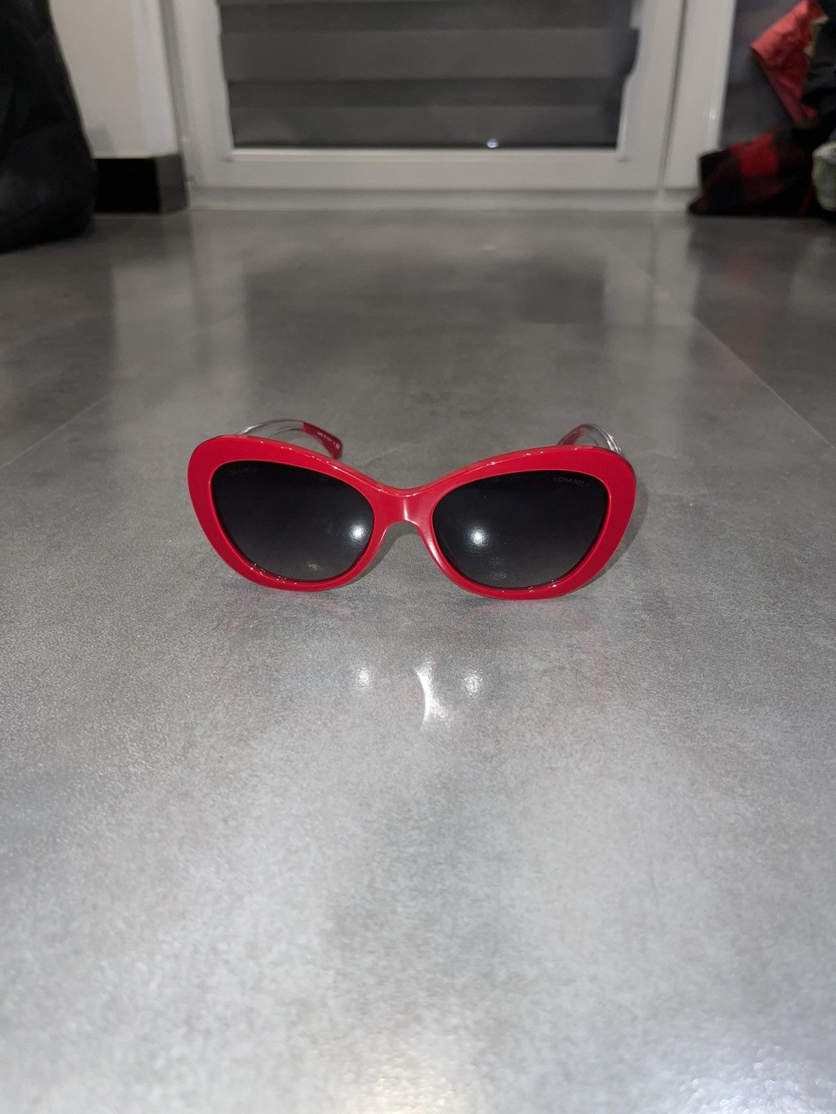 Chanel Chanel 5264 C.1343/S6 Red Transparent Cobain Sunglasses Size ONE SIZE - 2 Thumbnail