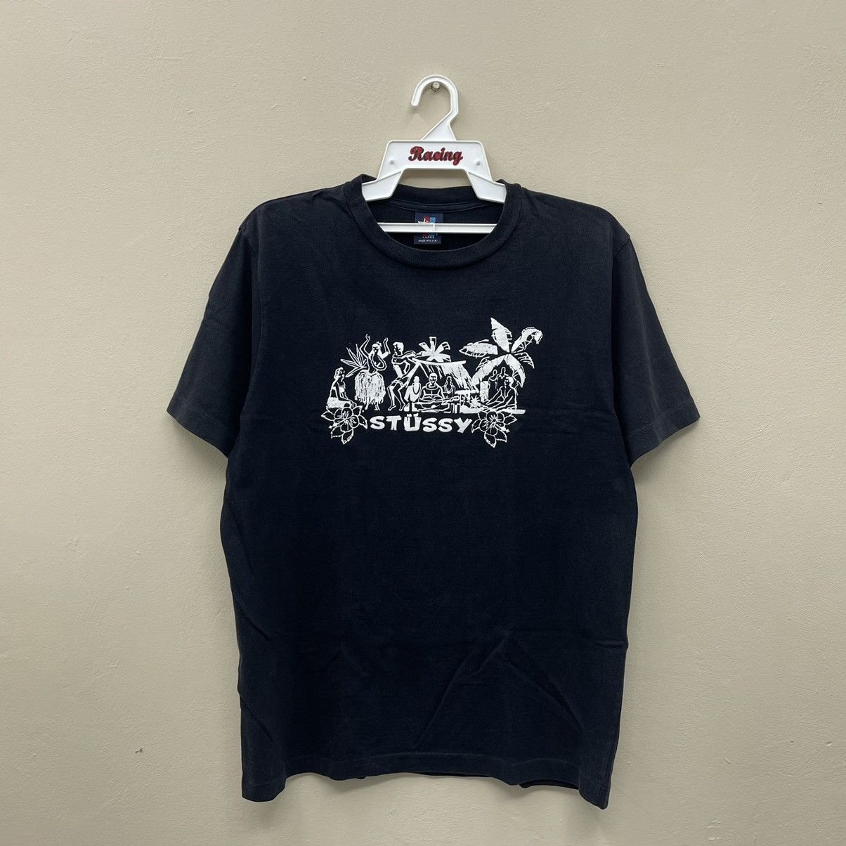 image of Vintage 90's Stussy Rasta Hawaii Style in Black, Men's (Size Large)