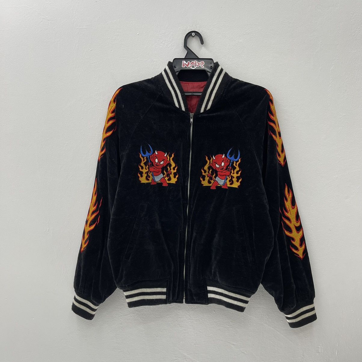 Vintage Great Red Hot Power Of Devil Sukajan Jacket Embroidery Logo Size US M / EU 48-50 / 2 - 2 Thumbnail