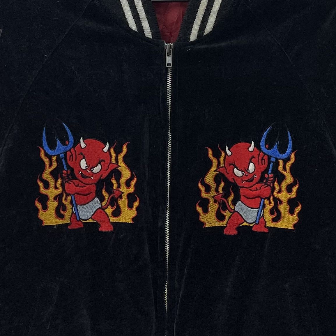 Vintage Great Red Hot Power Of Devil Sukajan Jacket Embroidery Logo Size US M / EU 48-50 / 2 - 4 Thumbnail