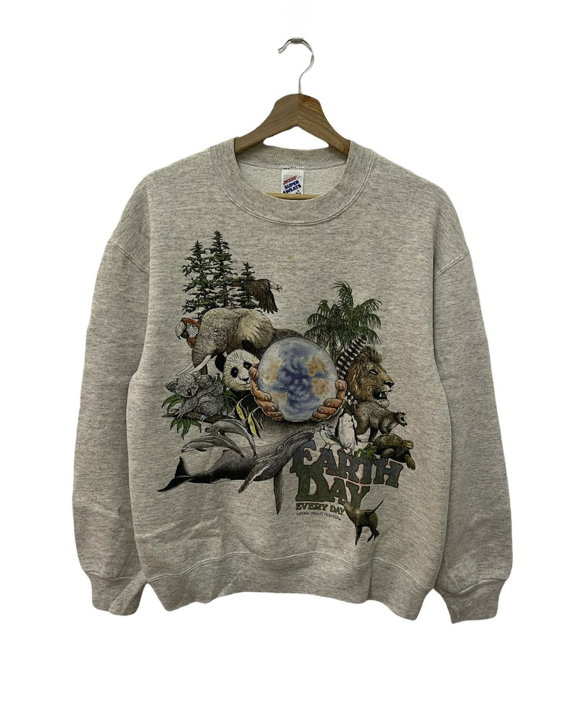 Vintage Vintage 90s Earth Day Wildlife Graphic Sweatshirt Size US S / EU 44-46 / 1 - 1 Thumbnail