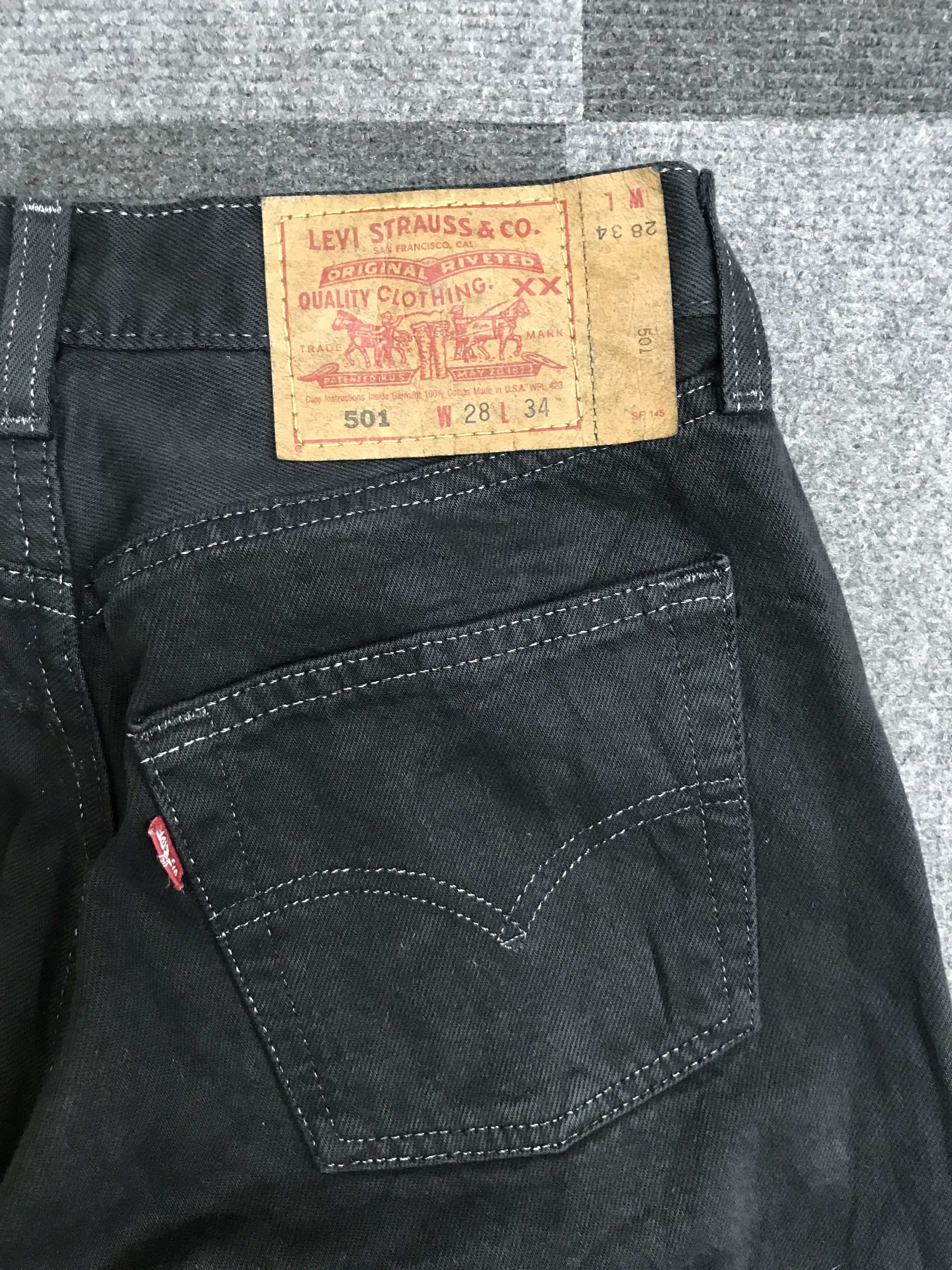 Levi's VL201-Vintage Levis 501 Superblack Jeans Size US 27 - 11 Thumbnail