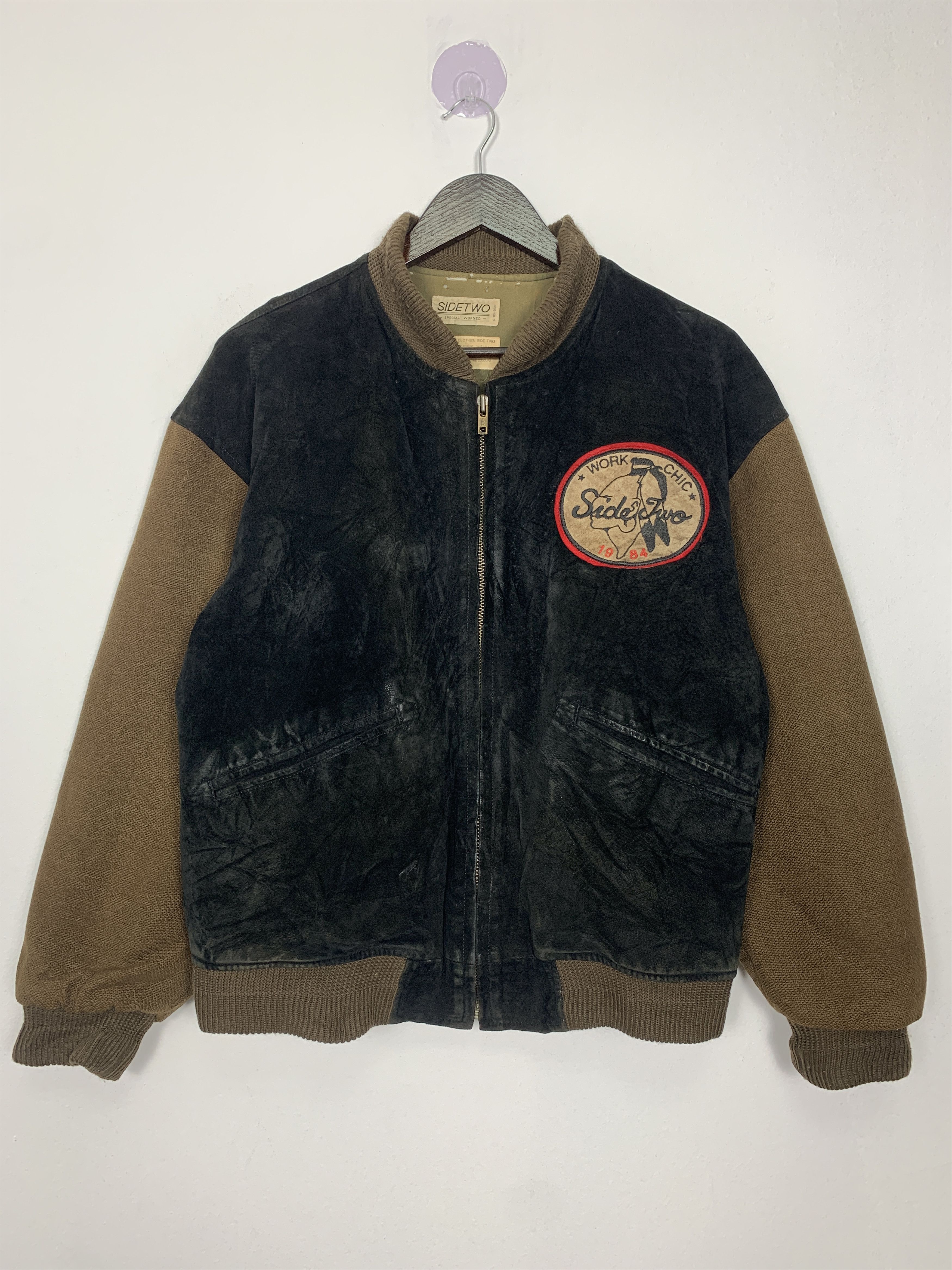 Vintage Vintage SIDE TWO Varsity Bomber Jacket Nice Design J1087 Size US M / EU 48-50 / 2 - 1 Thumbnail