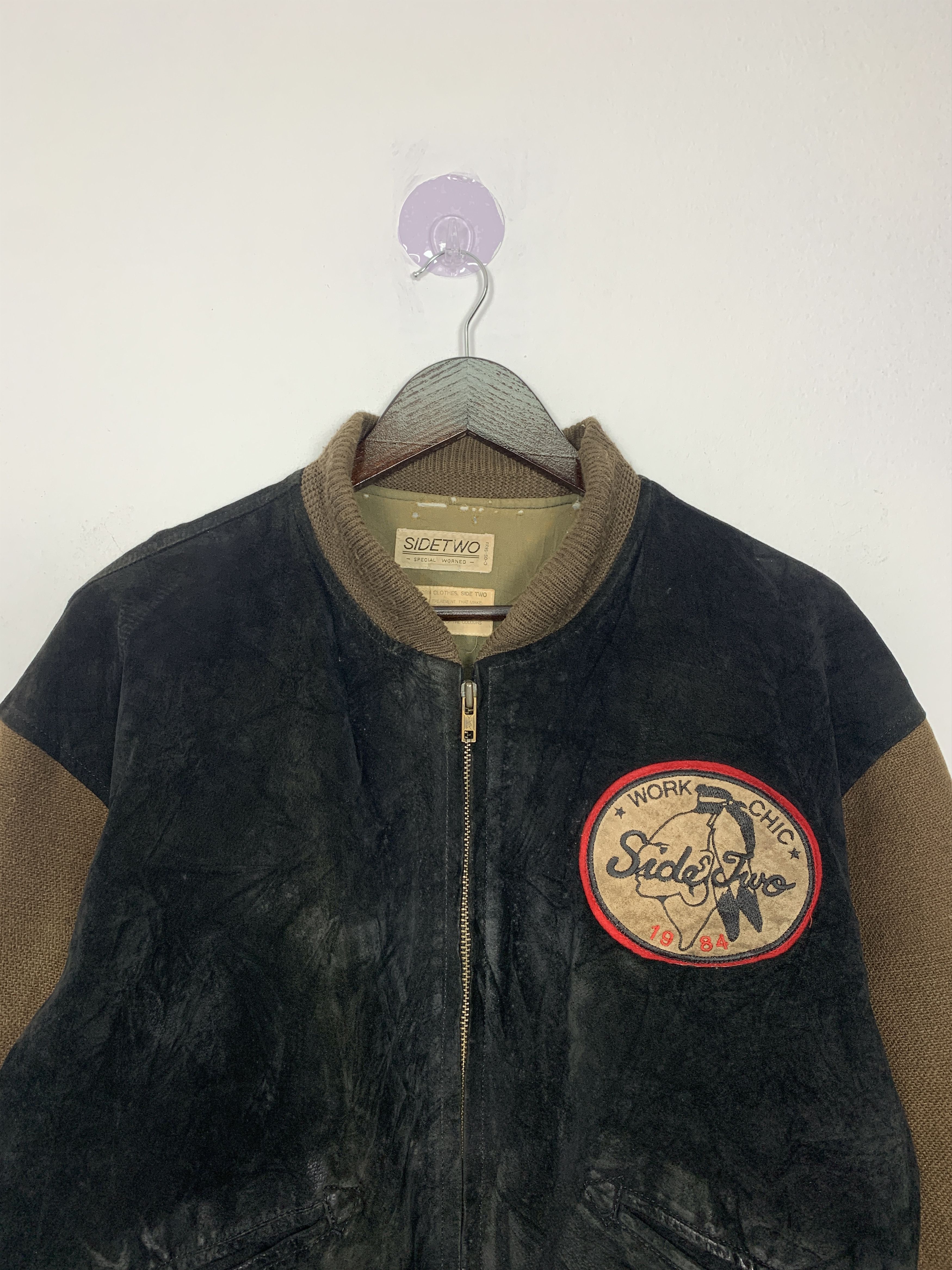 Vintage Vintage SIDE TWO Varsity Bomber Jacket Nice Design J1087 Size US M / EU 48-50 / 2 - 3 Thumbnail