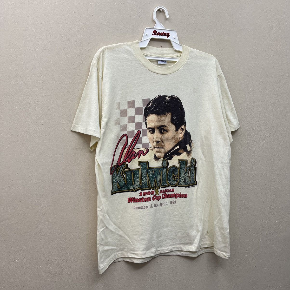 NASCAR Vintage 90s Alan Kulwicki Winston Cup Champion T-Shirt Size US XL / EU 56 / 4 - 6 Thumbnail