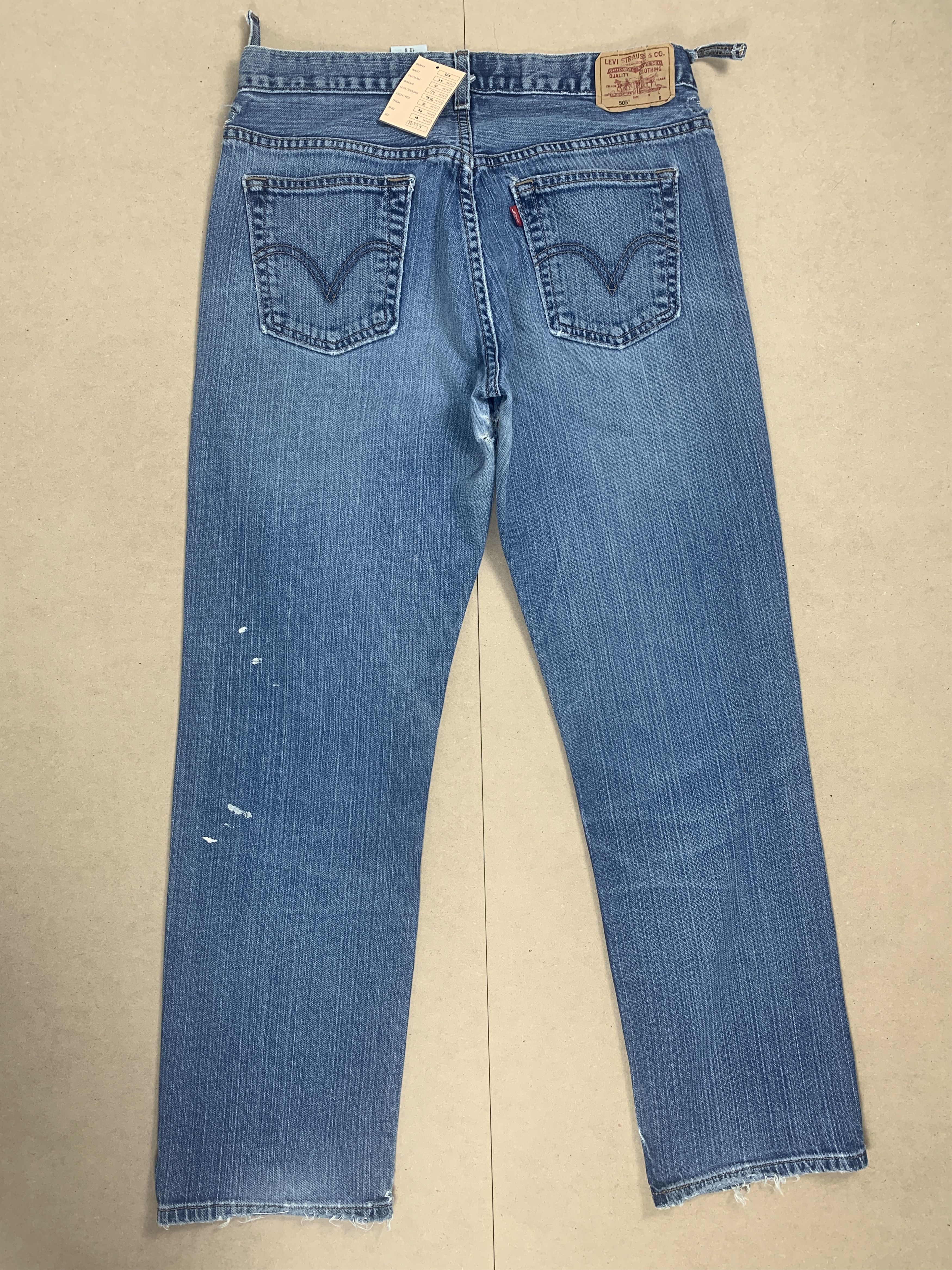 Levi's × Vintage Vintage Levis 505 Straight Cut Faded Blue Jeans Size US 34 / EU 50 - 8 Thumbnail