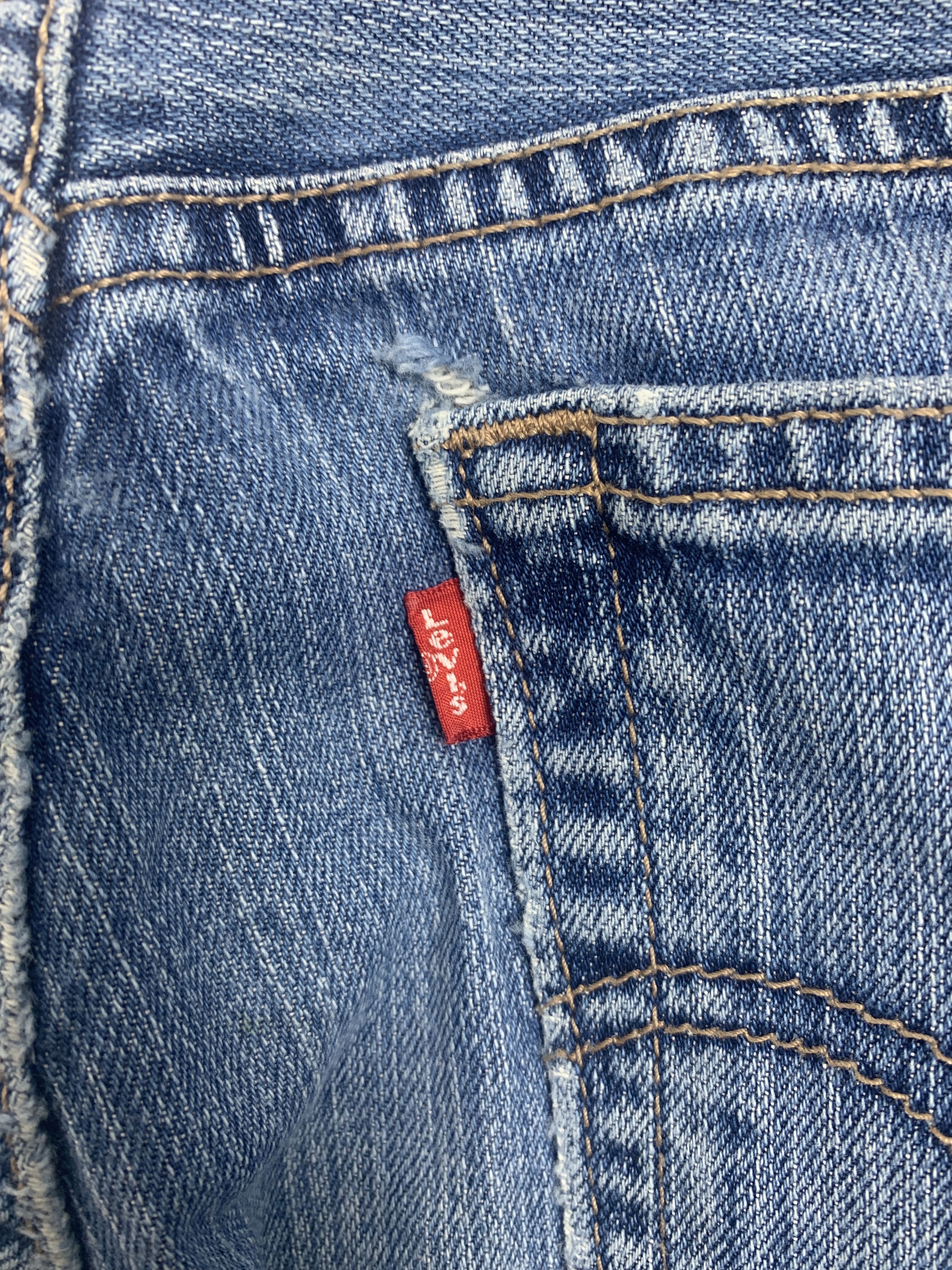 Levi's × Vintage Vintage Levis 505 Straight Cut Faded Blue Jeans Size US 34 / EU 50 - 11 Thumbnail