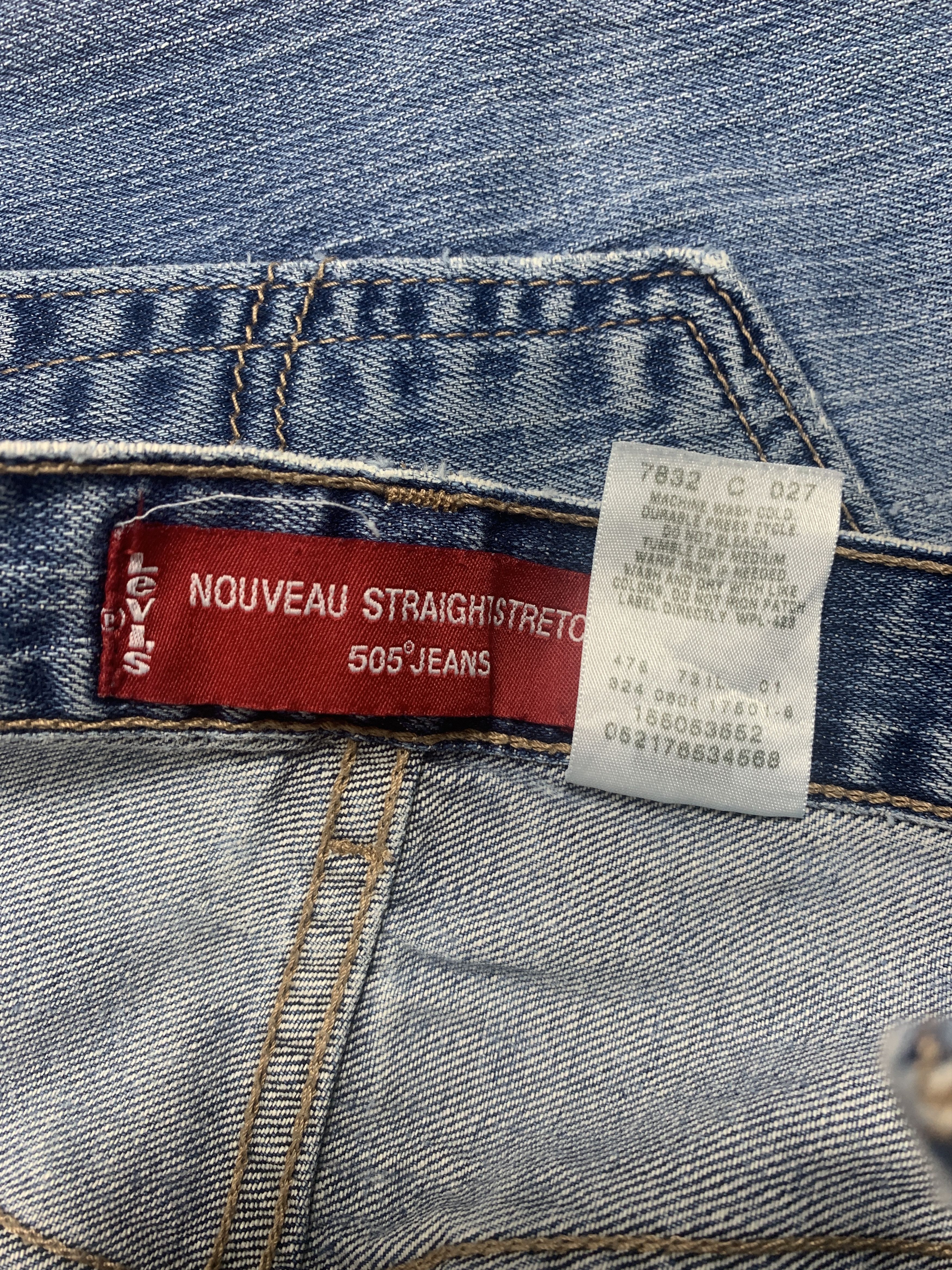 Levi's × Vintage Vintage Levis 505 Straight Cut Faded Blue Jeans Size US 34 / EU 50 - 13 Thumbnail