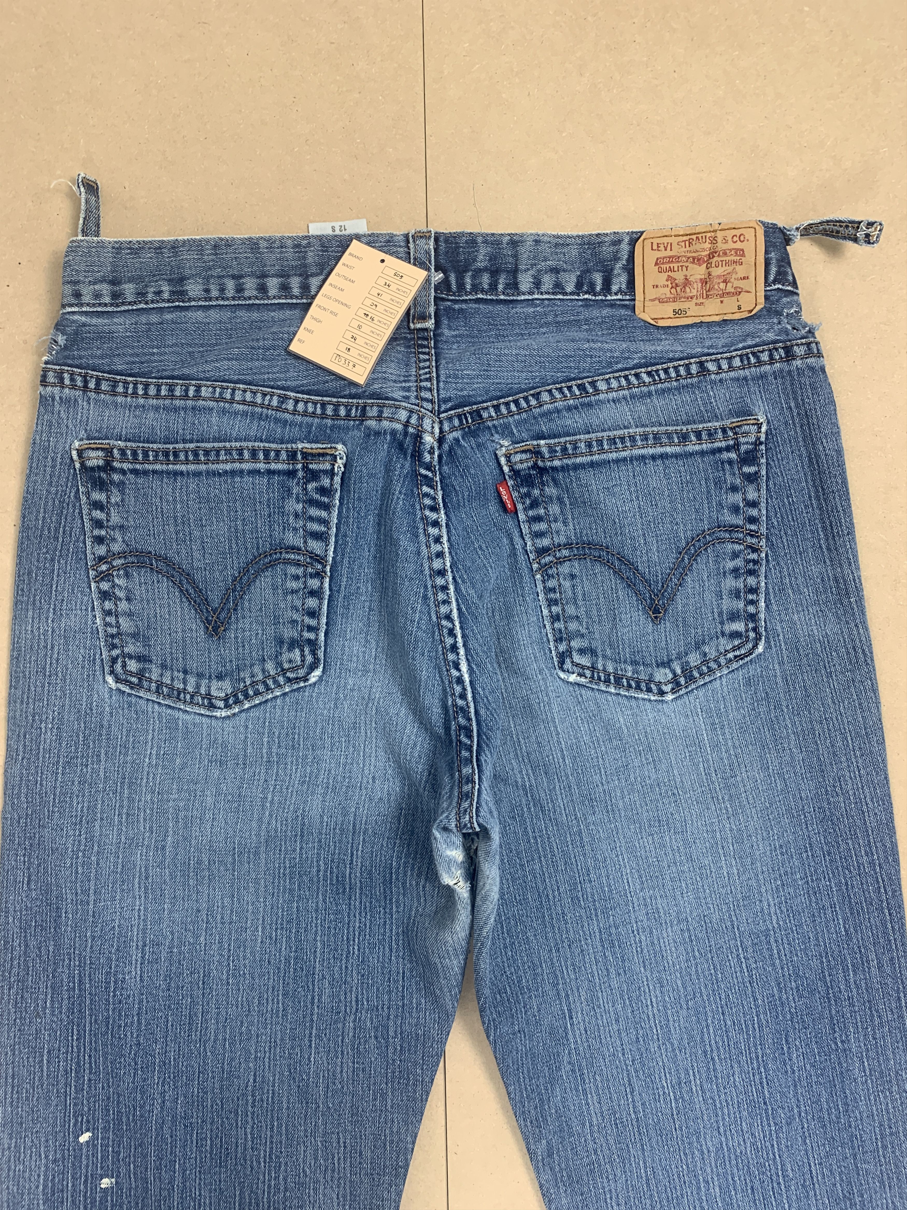 Levi's × Vintage Vintage Levis 505 Straight Cut Faded Blue Jeans Size US 34 / EU 50 - 9 Thumbnail