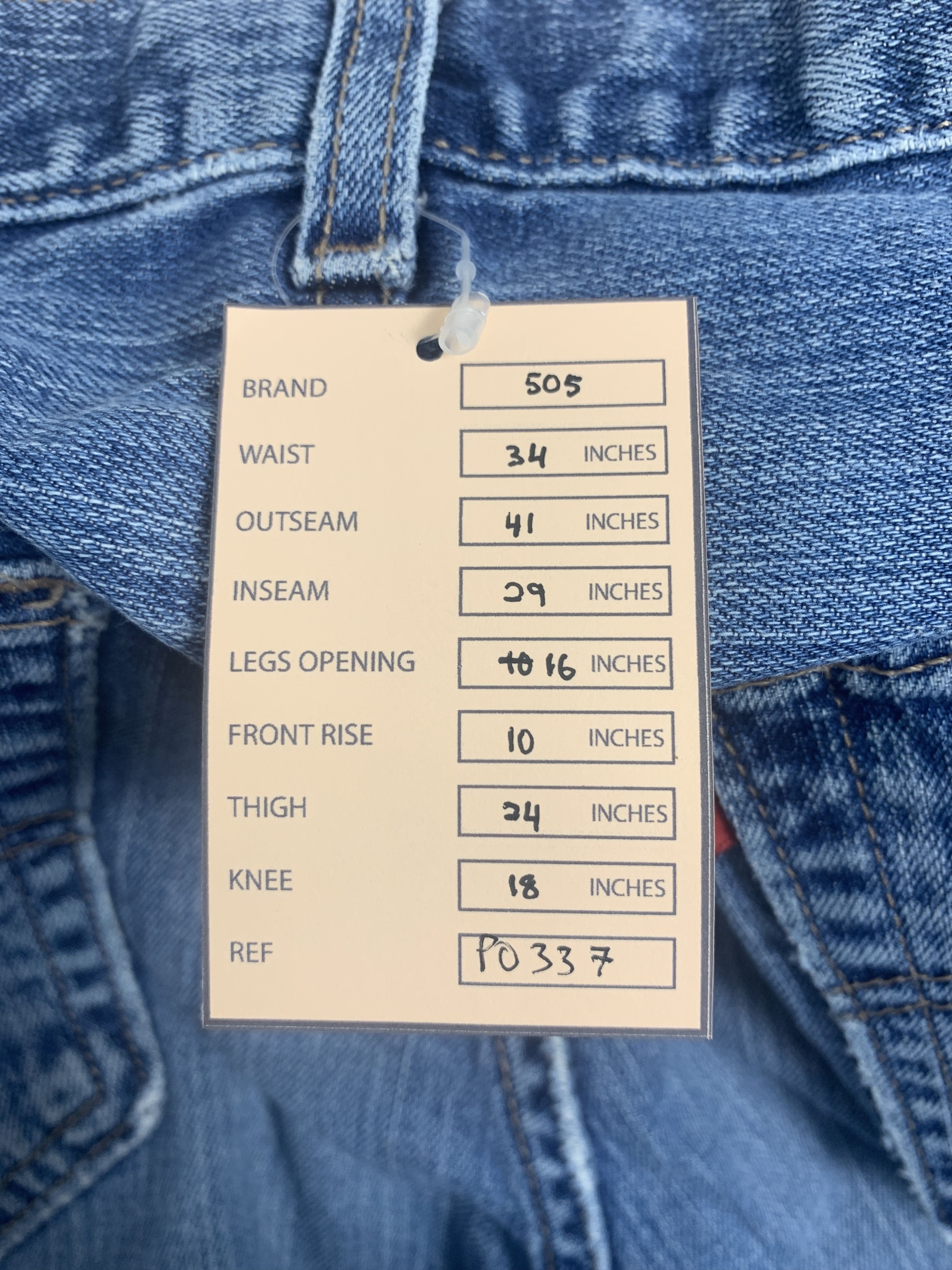 Levi's × Vintage Vintage Levis 505 Straight Cut Faded Blue Jeans Size US 34 / EU 50 - 17 Thumbnail
