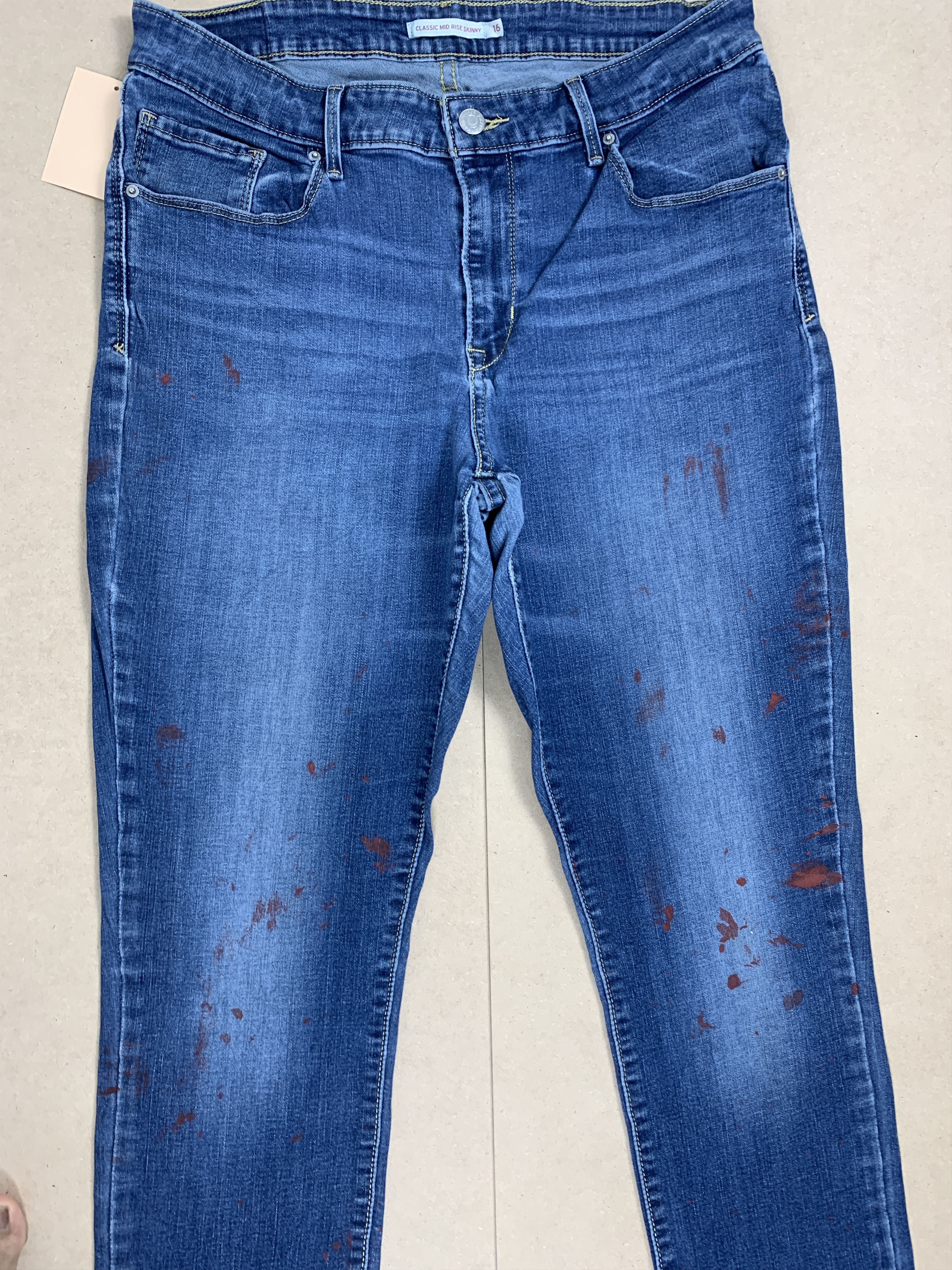 Levi's × Vintage Vintage Levis 575 Mid Skinny Faded Blue Jeans Size US 32 / EU 48 - 2 Thumbnail