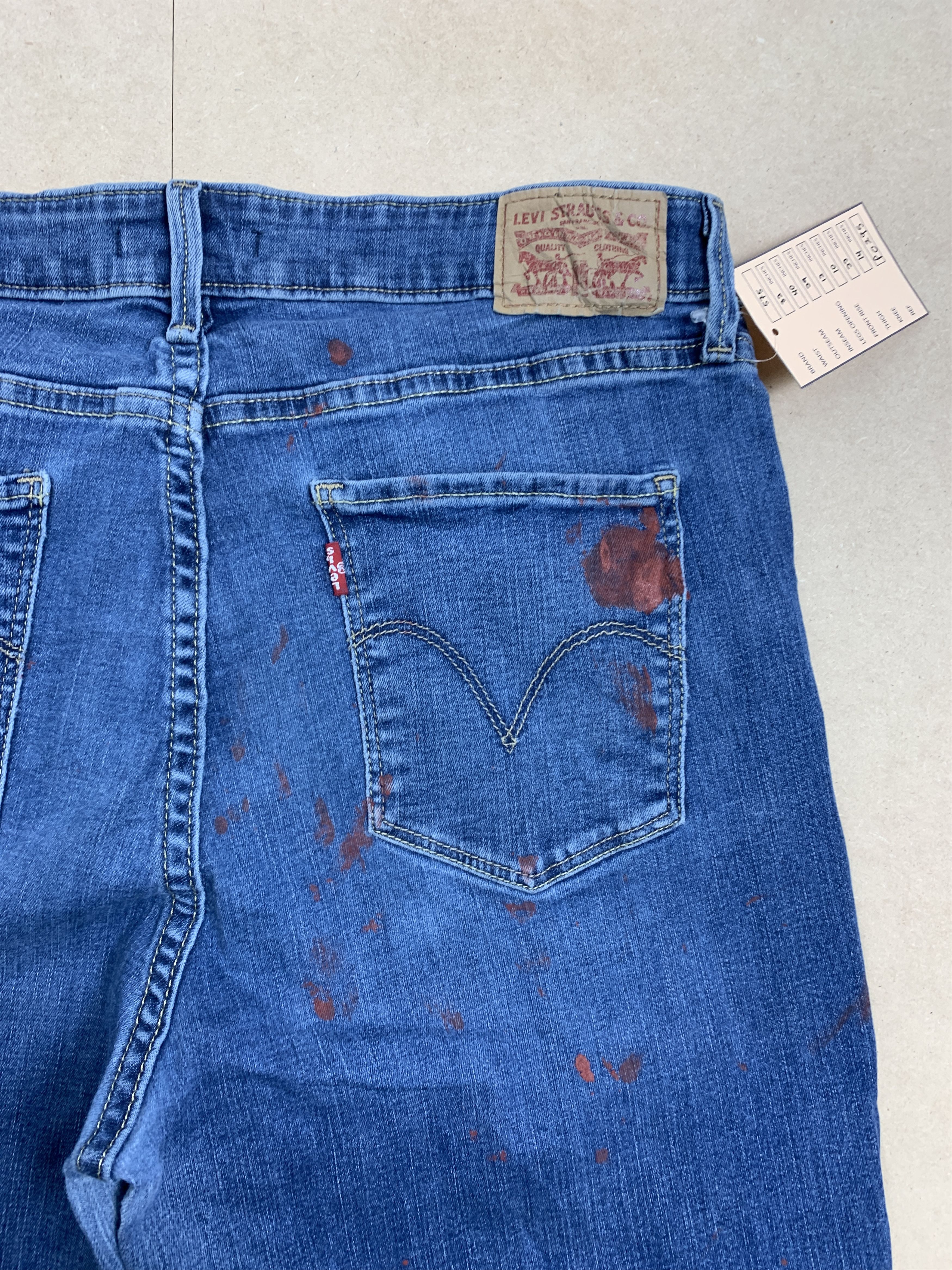 Levi's × Vintage Vintage Levis 575 Mid Skinny Faded Blue Jeans Size US 32 / EU 48 - 7 Thumbnail