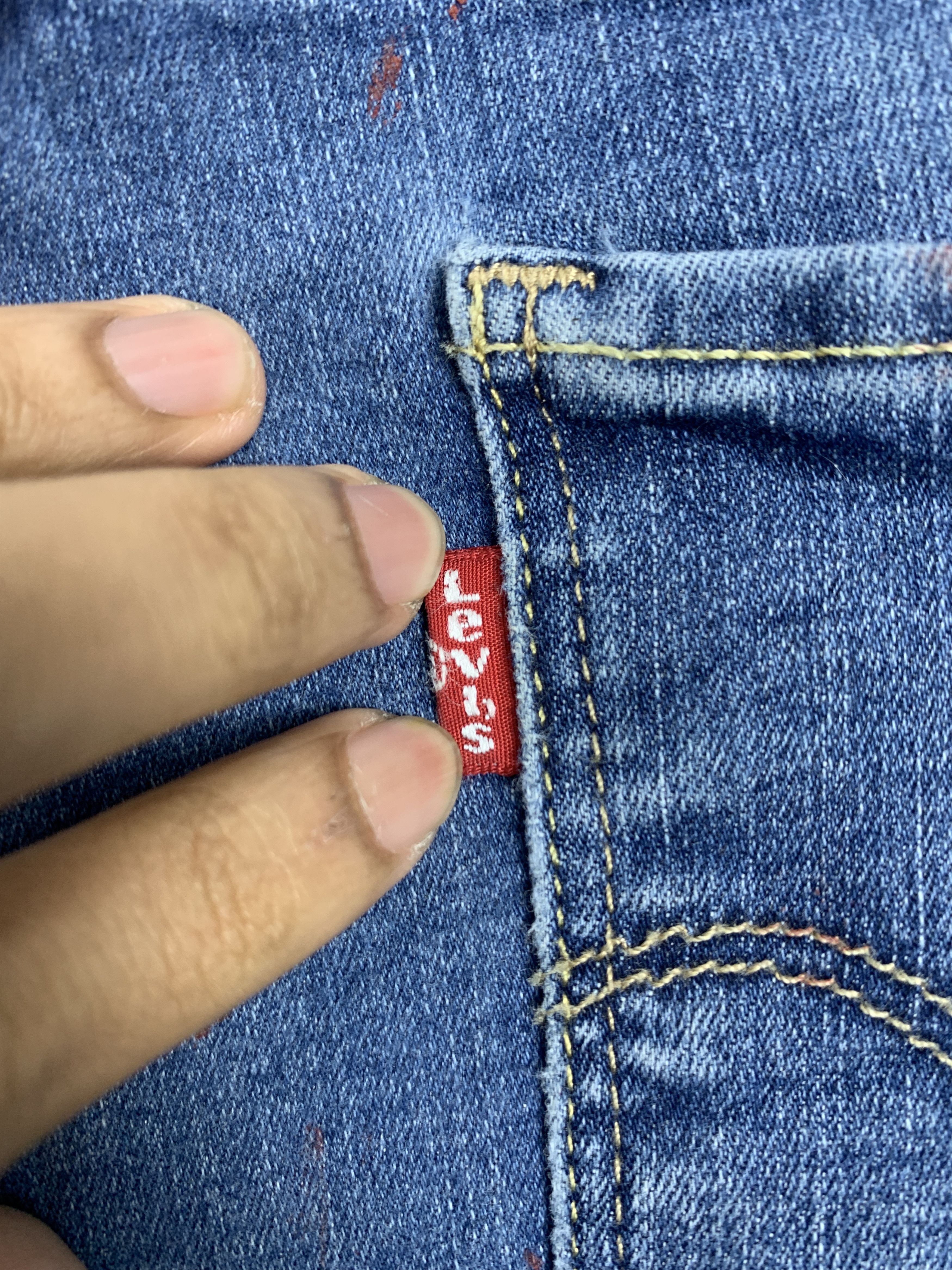 Levi's × Vintage Vintage Levis 575 Mid Skinny Faded Blue Jeans Size US 32 / EU 48 - 8 Thumbnail