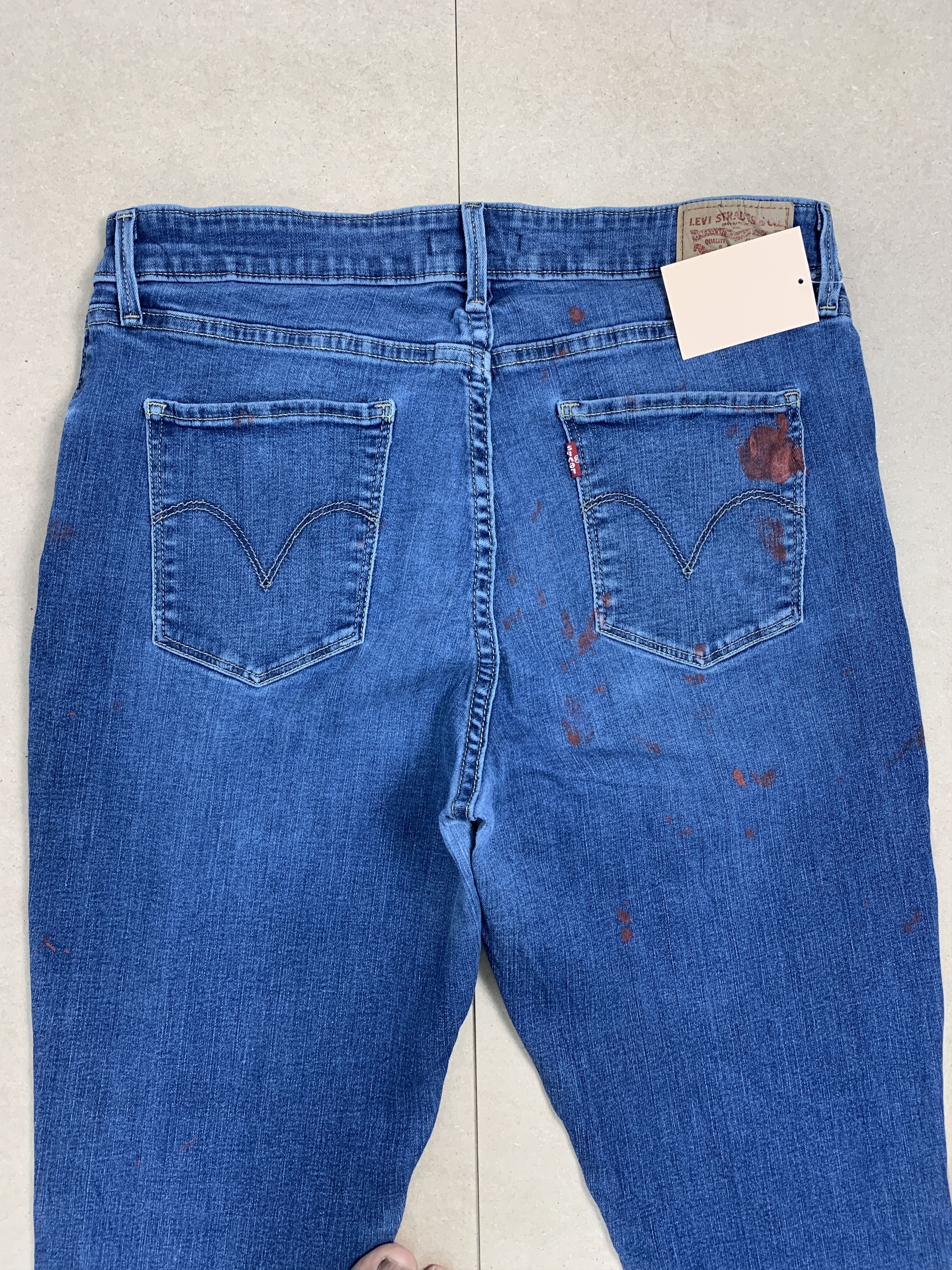 Levi's × Vintage Vintage Levis 575 Mid Skinny Faded Blue Jeans Size US 32 / EU 48 - 6 Thumbnail