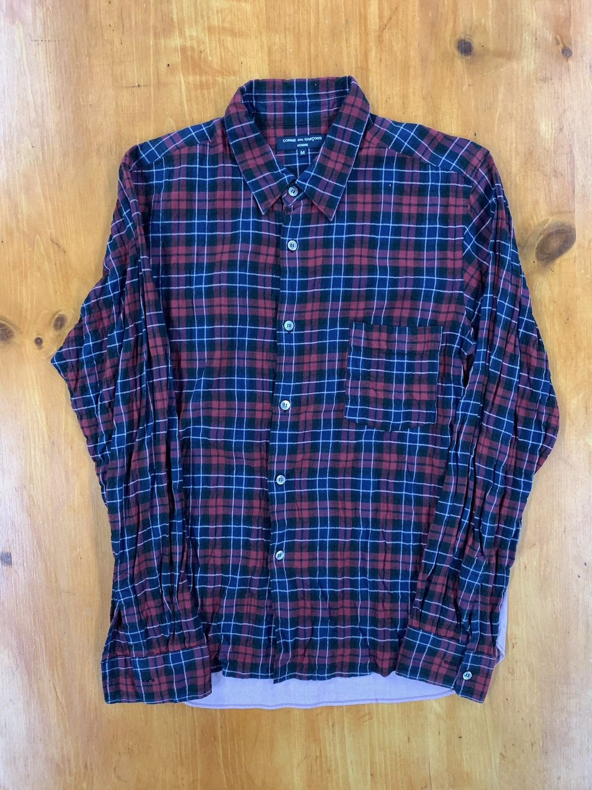 image of Comme Des Garcons x Junya Watanabe Commes Des Garçon Junya Watanabe Plaid Shirt in Red (Size Medium