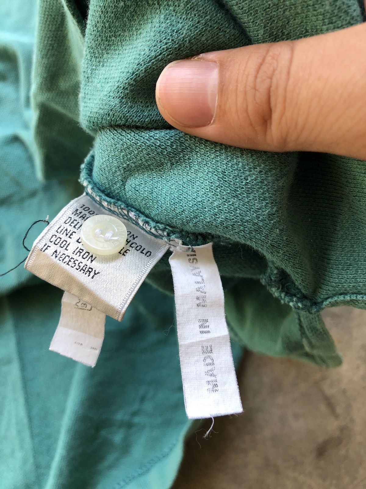 Yves Saint Laurent YSL Pour Homme Faded Teal Polo Size US L / EU 52-54 / 3 - 9 Thumbnail