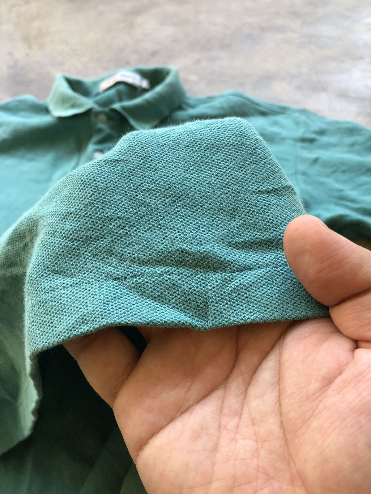 Yves Saint Laurent YSL Pour Homme Faded Teal Polo Size US L / EU 52-54 / 3 - 8 Thumbnail