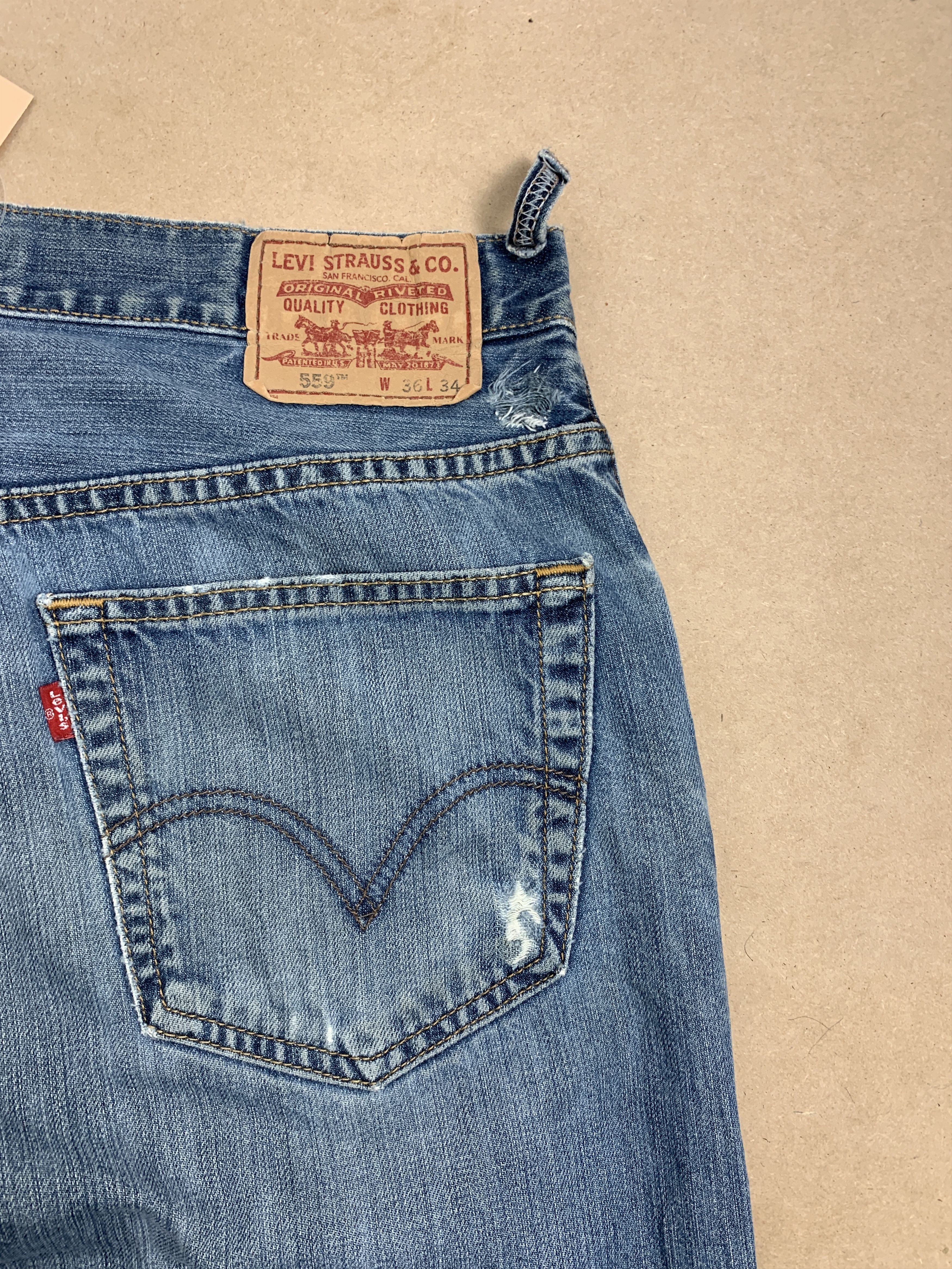 Levi's × Vintage Vintage Levis 559 Straight Cut Blue Jeans Size US 34 / EU 50 - 10 Thumbnail