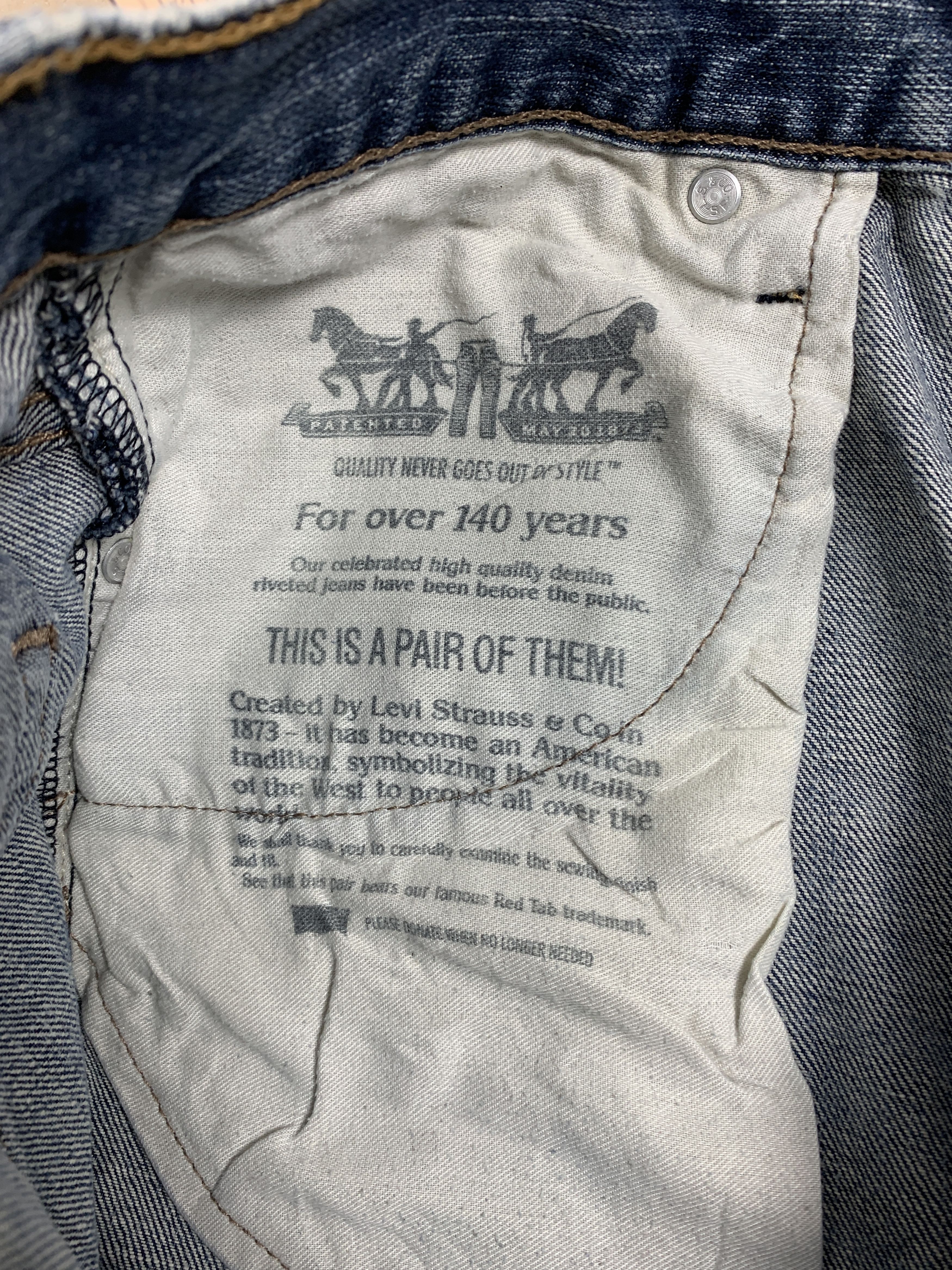 Levi's × Vintage Vintage Levis 569 Striaght Cut Distressed Faded Blue Jeans Size US 36 / EU 52 - 13 Thumbnail