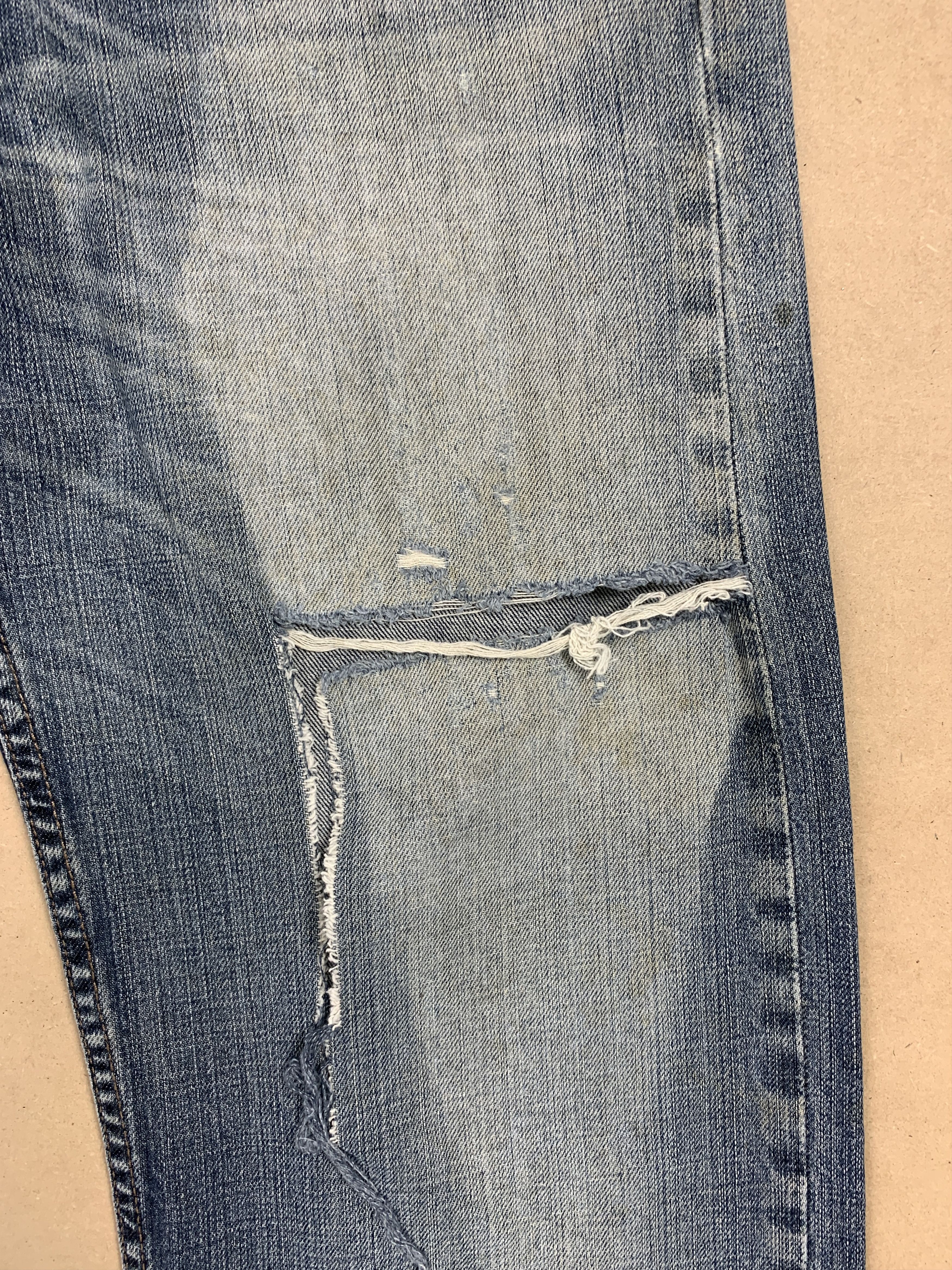 Levi's × Vintage Vintage Levis 569 Striaght Cut Distressed Faded Blue Jeans Size US 36 / EU 52 - 4 Thumbnail