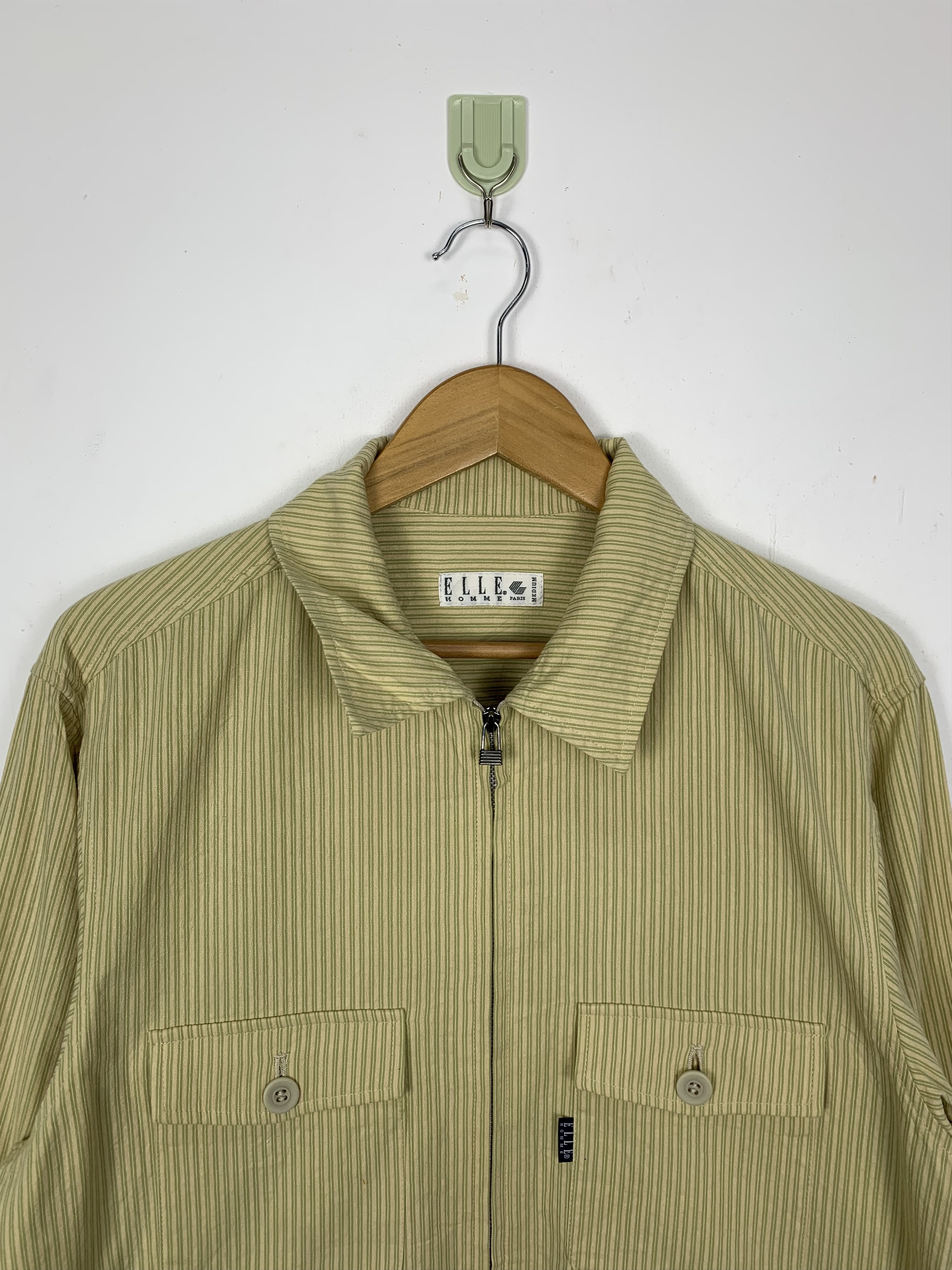 Vintage Vintage ELLE HOMME Striped Zip UP Jacket Size US S / EU 44-46 / 1 - 2 Thumbnail