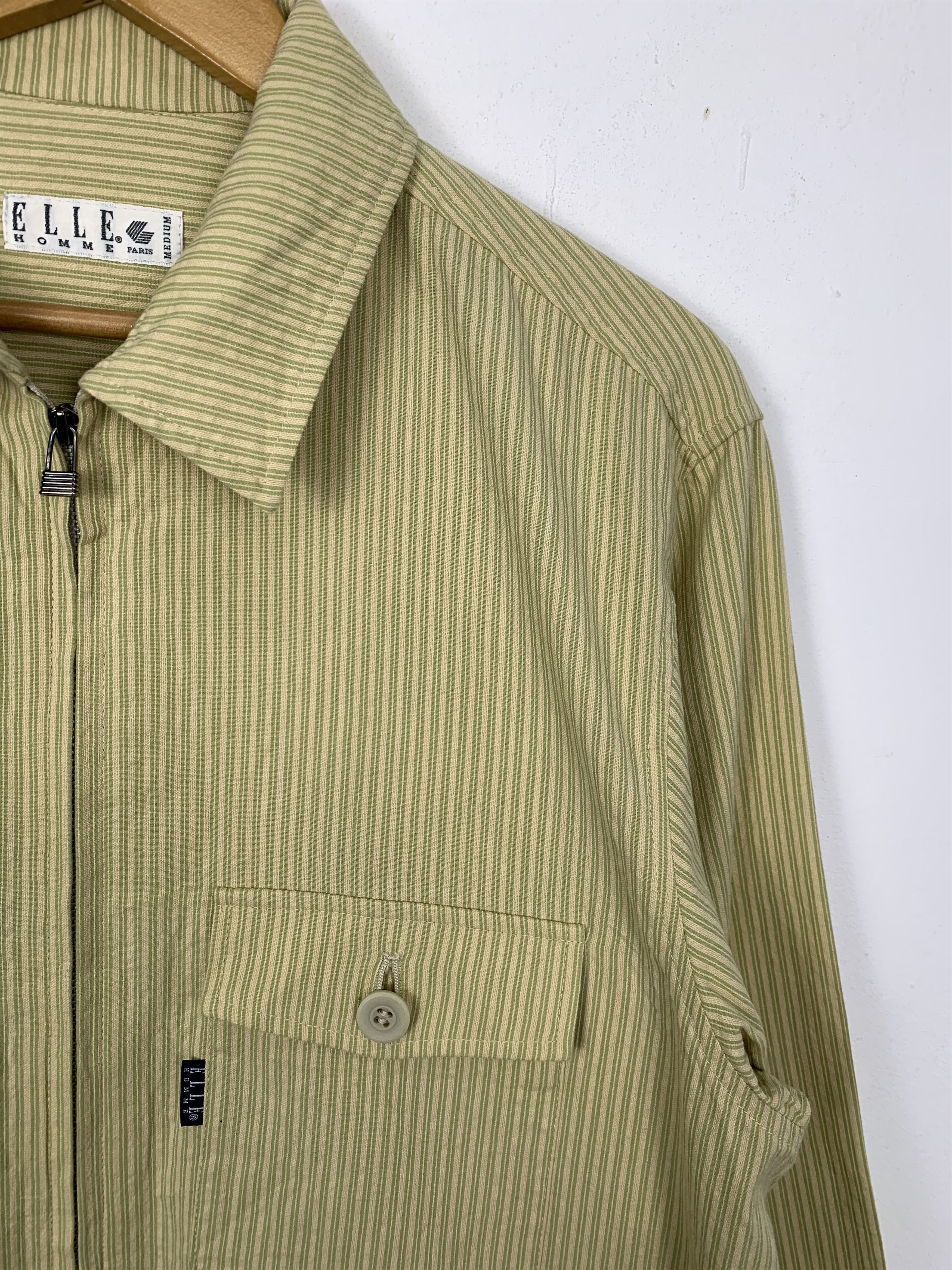 Vintage Vintage ELLE HOMME Striped Zip UP Jacket Size US S / EU 44-46 / 1 - 4 Thumbnail