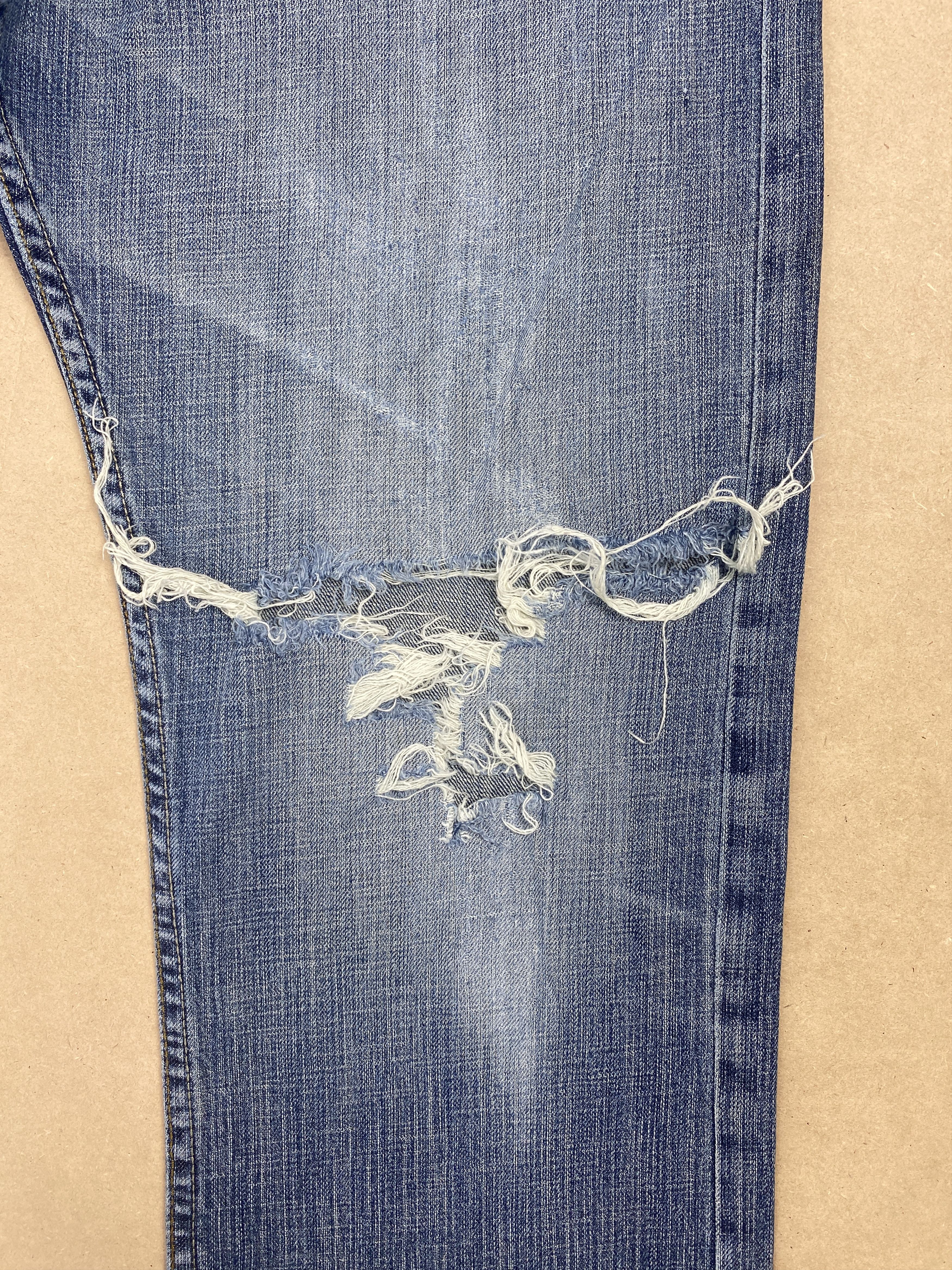 Lee Vintage Lee Straight Cut Distressed Faded Blue Jeans Size US 34 / EU 50 - 3 Thumbnail