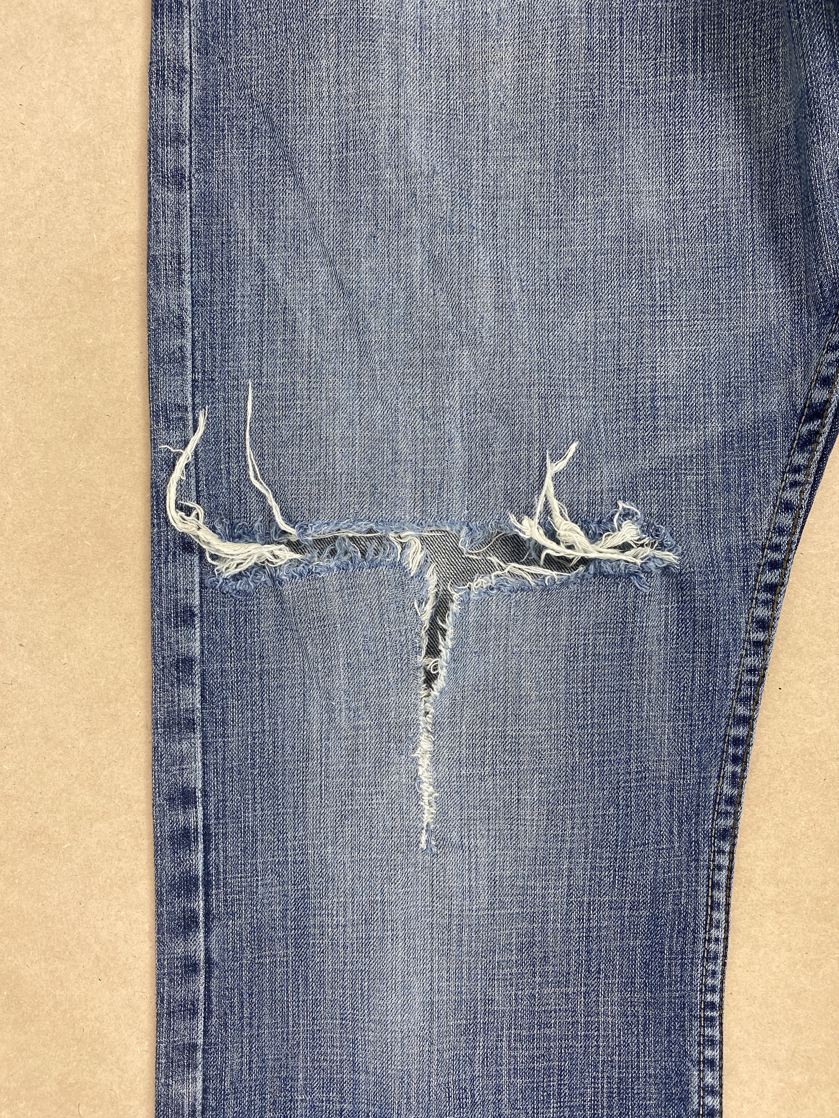 Lee Vintage Lee Straight Cut Distressed Faded Blue Jeans Size US 34 / EU 50 - 4 Thumbnail