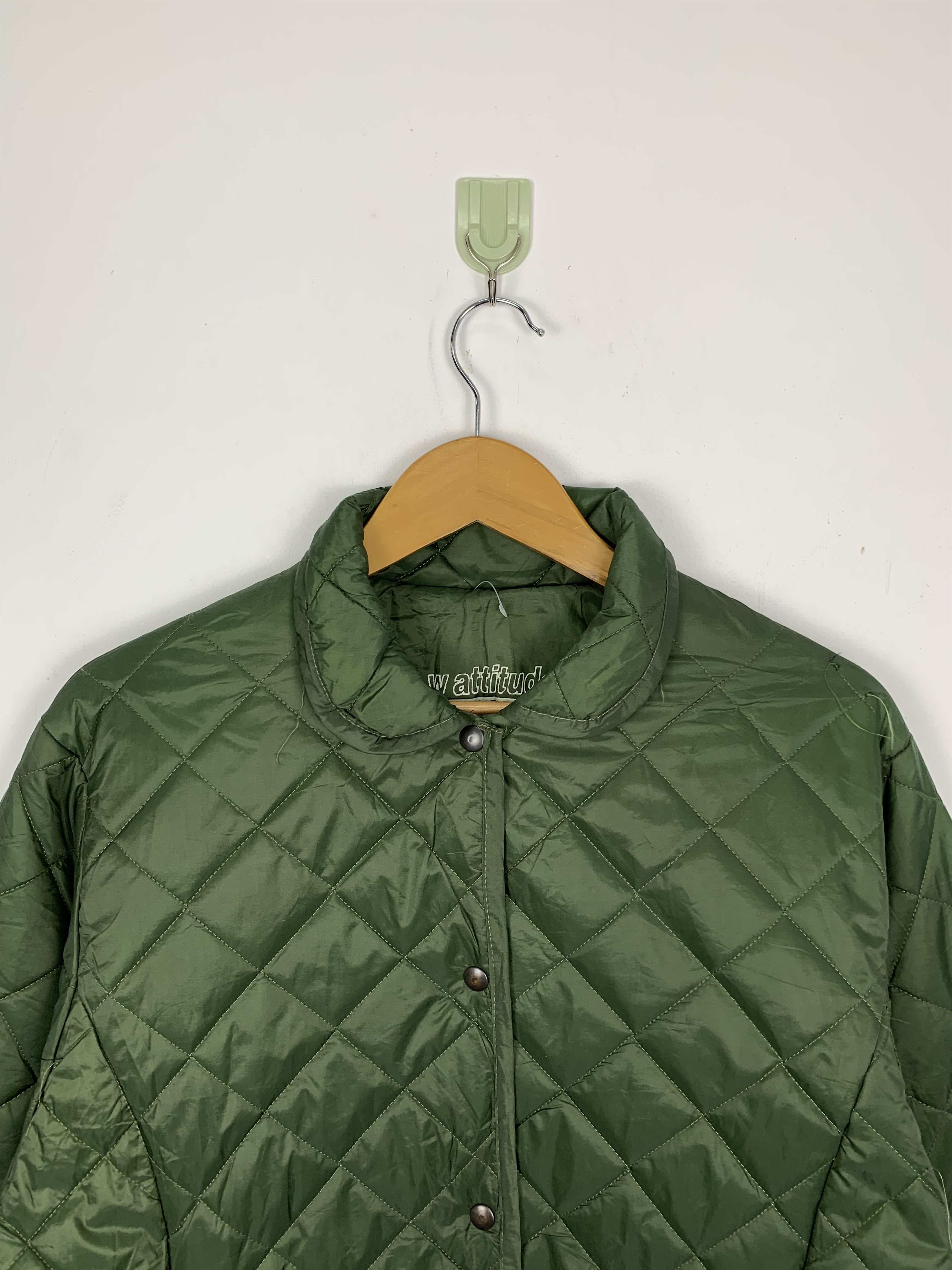 Japanese Brand Vintage New Attitude 32 Quilted Green Jacket J0656 Size US S / EU 44-46 / 1 - 2 Thumbnail
