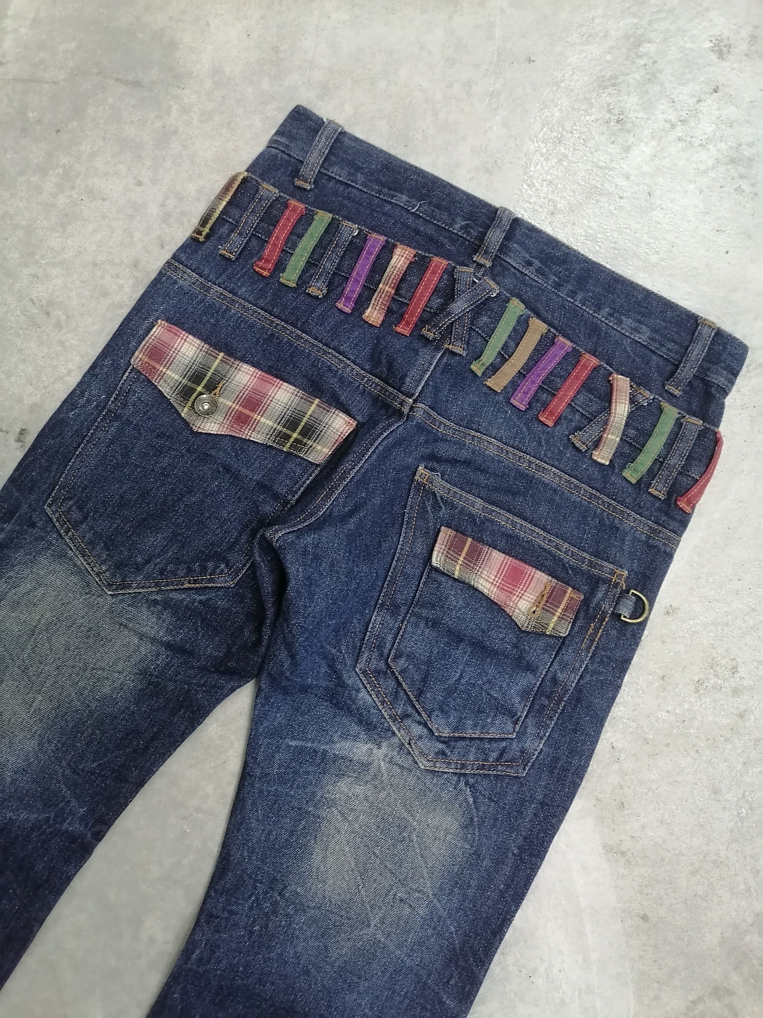 Japanese Brand Sickk❗Double Focus Double Waist Distressed Denim Pants🔥 Size US 30 / EU 46 - 6 Thumbnail