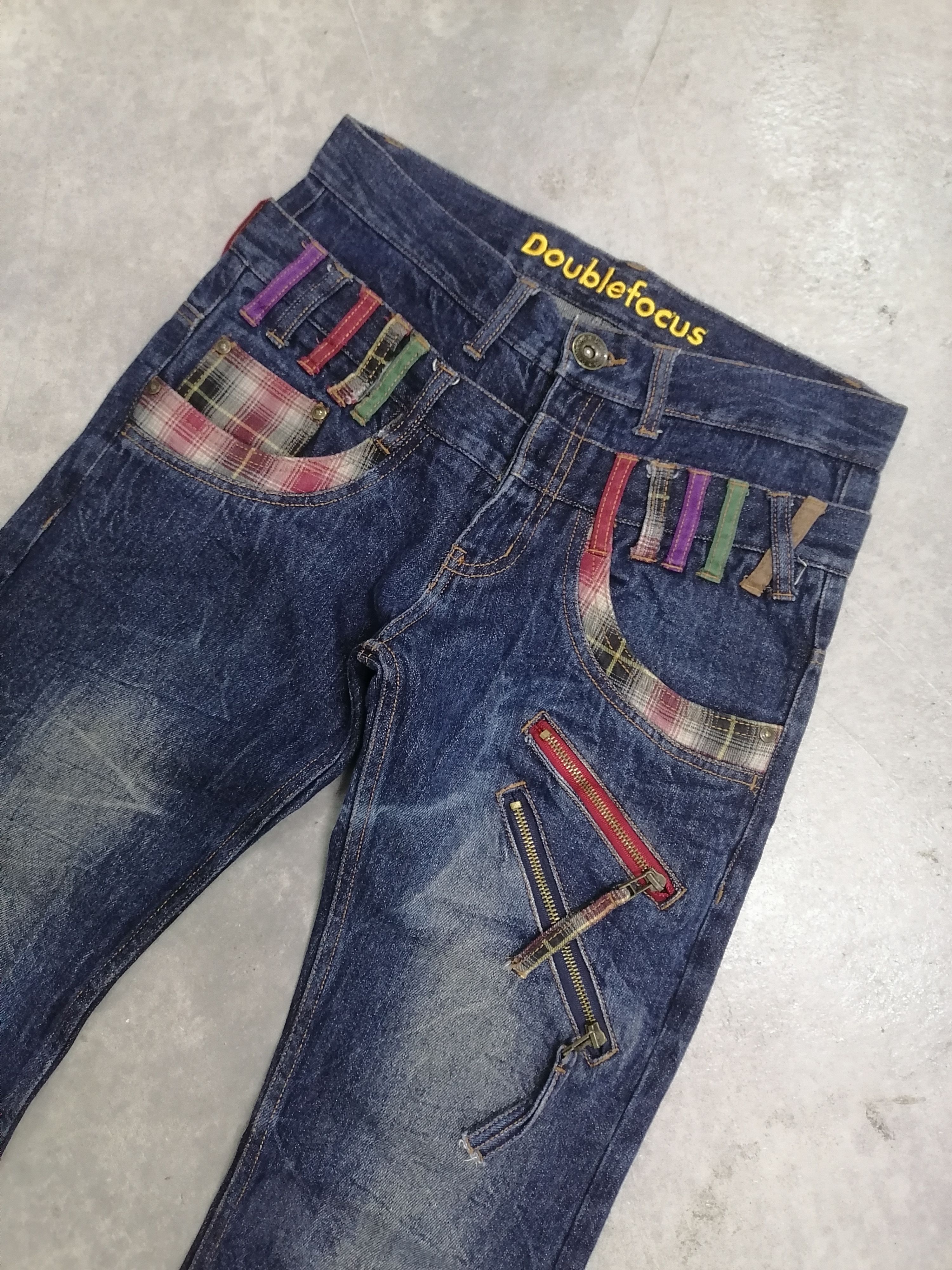 Japanese Brand Sickk❗Double Focus Double Waist Distressed Denim Pants🔥 Size US 30 / EU 46 - 3 Thumbnail