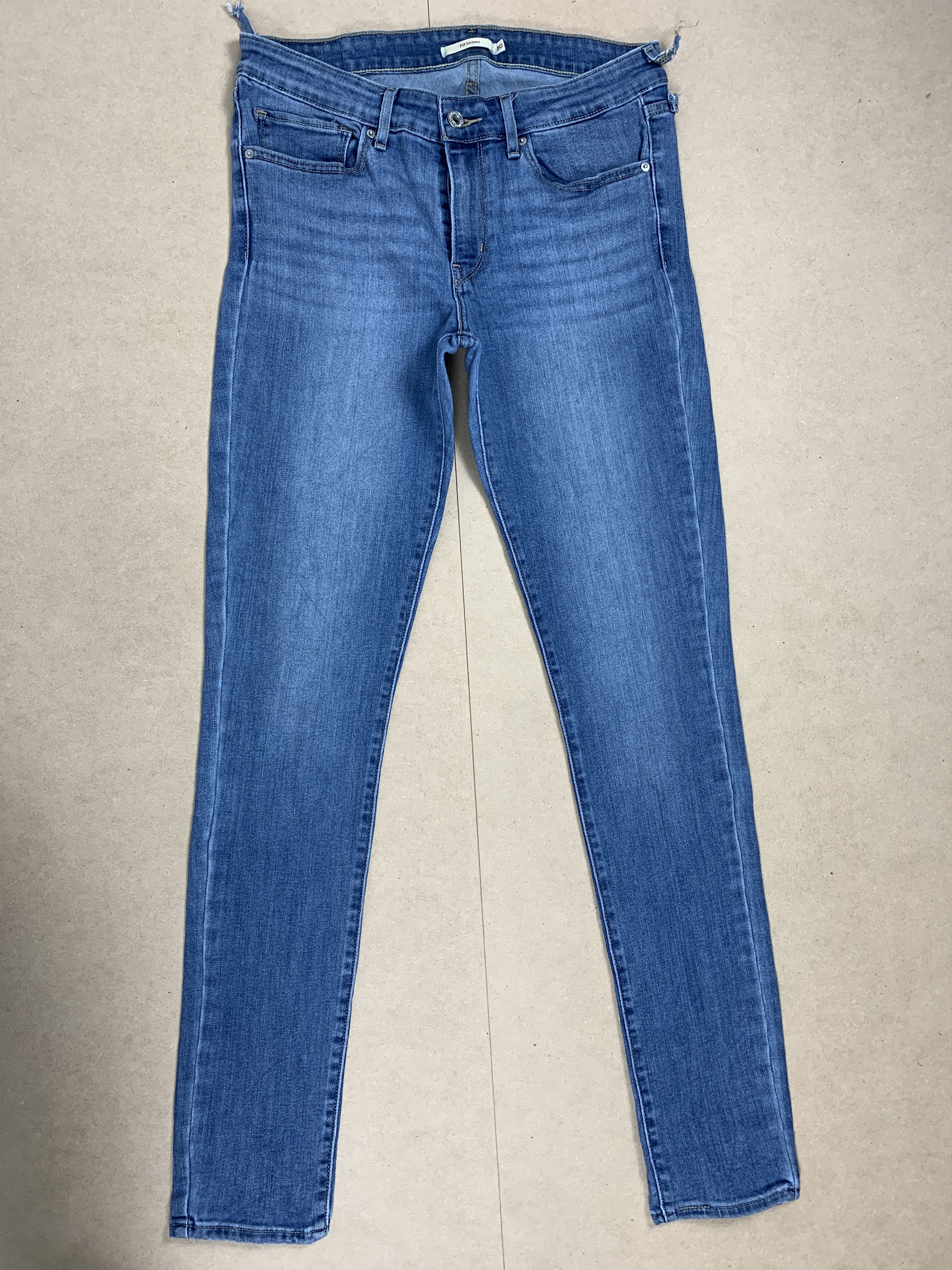 Levi's Vintage Levis 711 Skinny Faded Blue Jeans Size 30" / US 8 / IT 44 - 1 Thumbnail