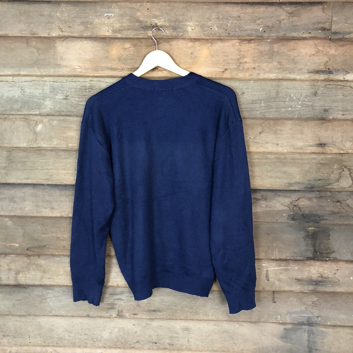 Japanese Brand × Vintage Superior Mind Dark blue Cardigan knitwear #5007 Size L / US 10 / IT 46 - 9 Thumbnail
