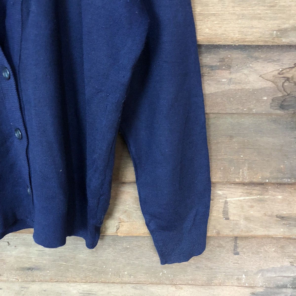 Japanese Brand × Vintage Superior Mind Dark blue Cardigan knitwear #5007 Size L / US 10 / IT 46 - 5 Thumbnail
