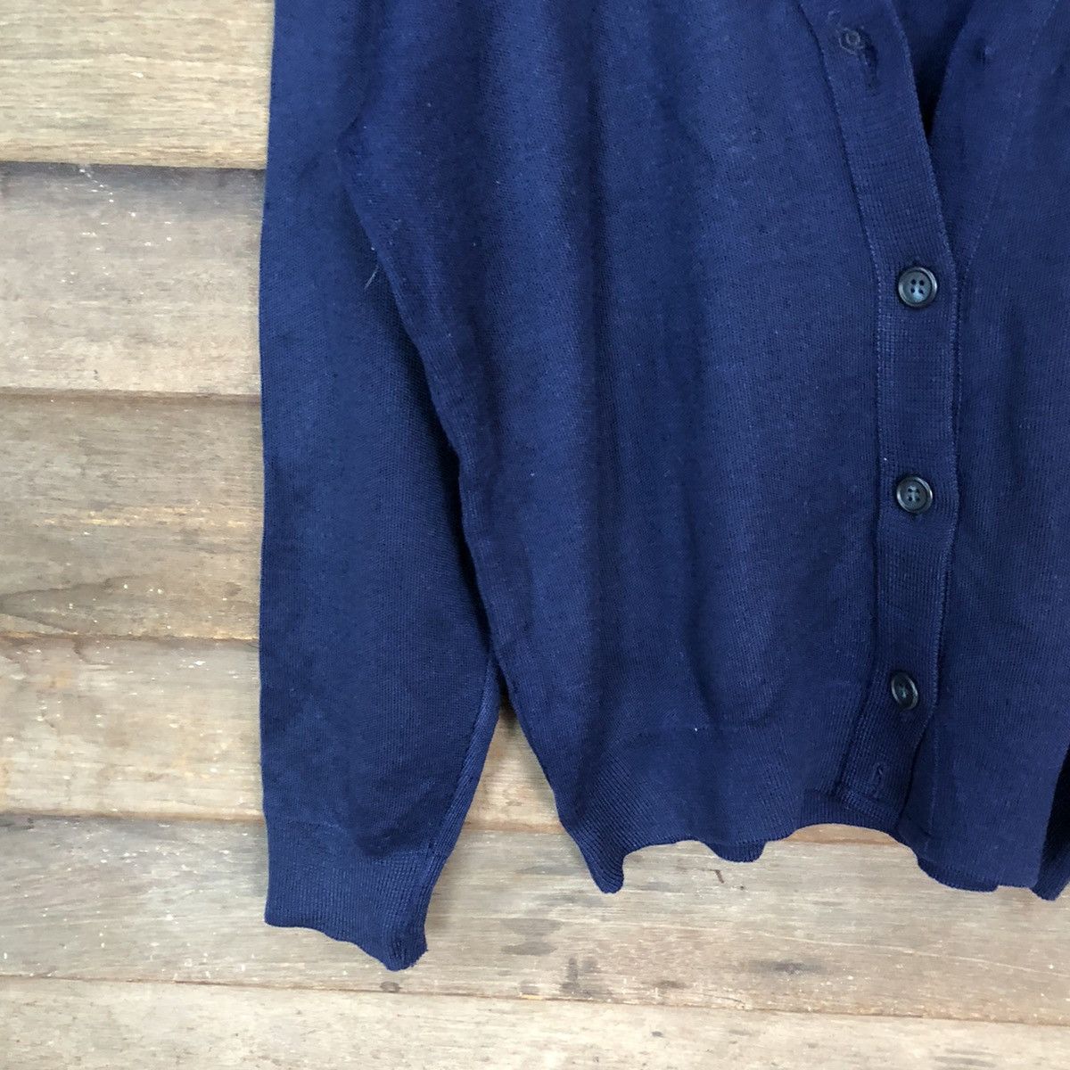 Japanese Brand × Vintage Superior Mind Dark blue Cardigan knitwear #5007 Size L / US 10 / IT 46 - 4 Thumbnail