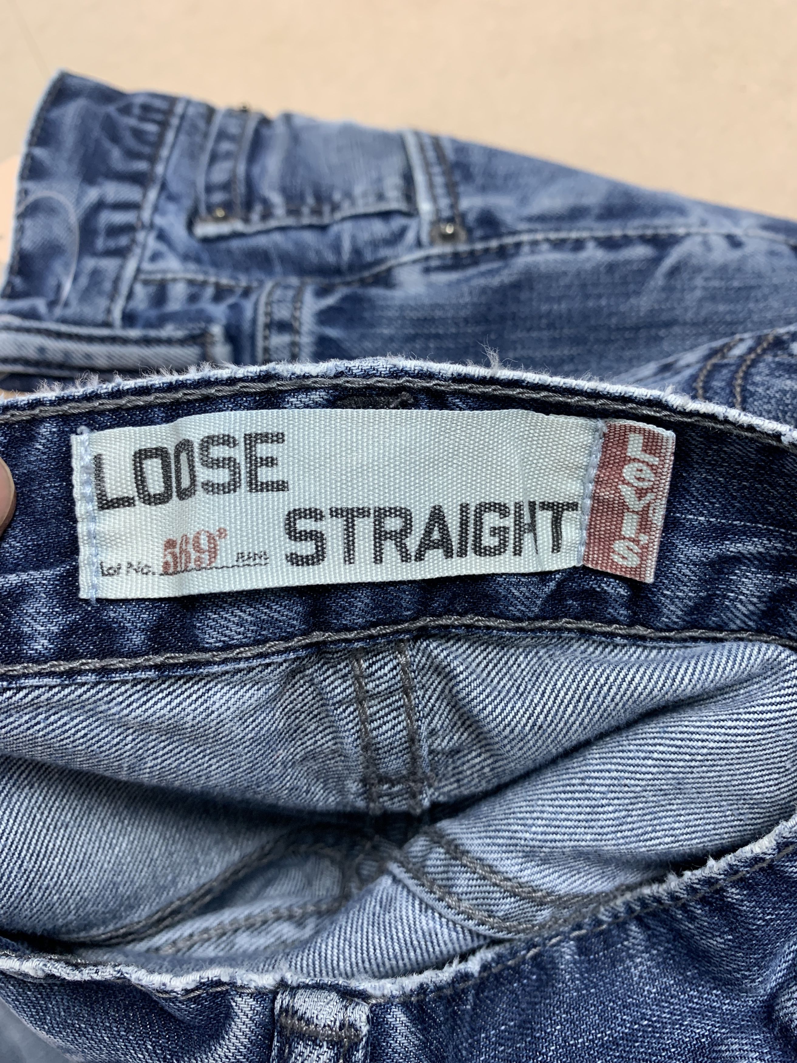 Levi's × Vintage Vintage Levis 569 Straight Cut Faded Blue Jeans Size US 36 / EU 52 - 10 Thumbnail