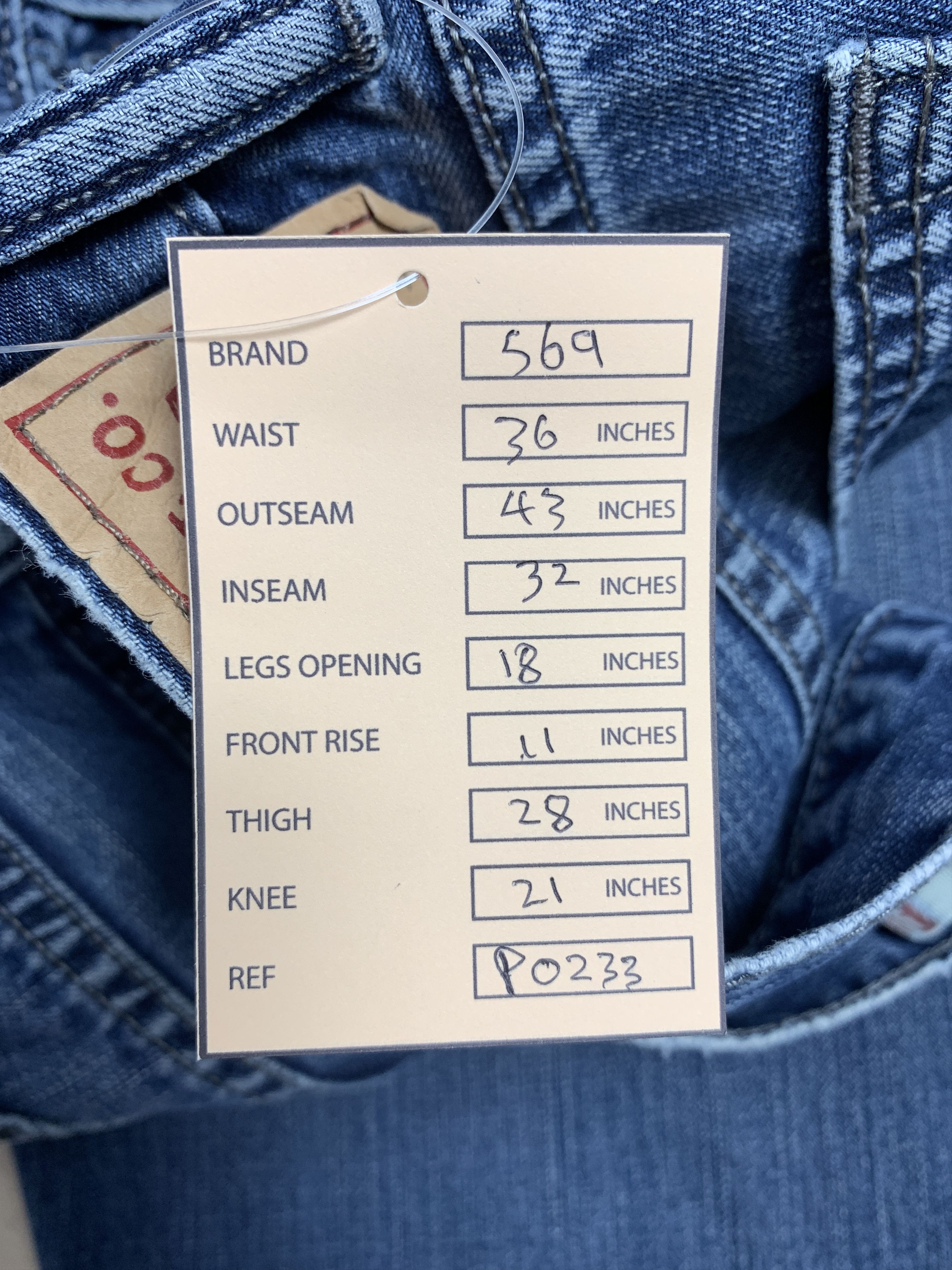 Levi's × Vintage Vintage Levis 569 Straight Cut Faded Blue Jeans Size US 36 / EU 52 - 16 Thumbnail