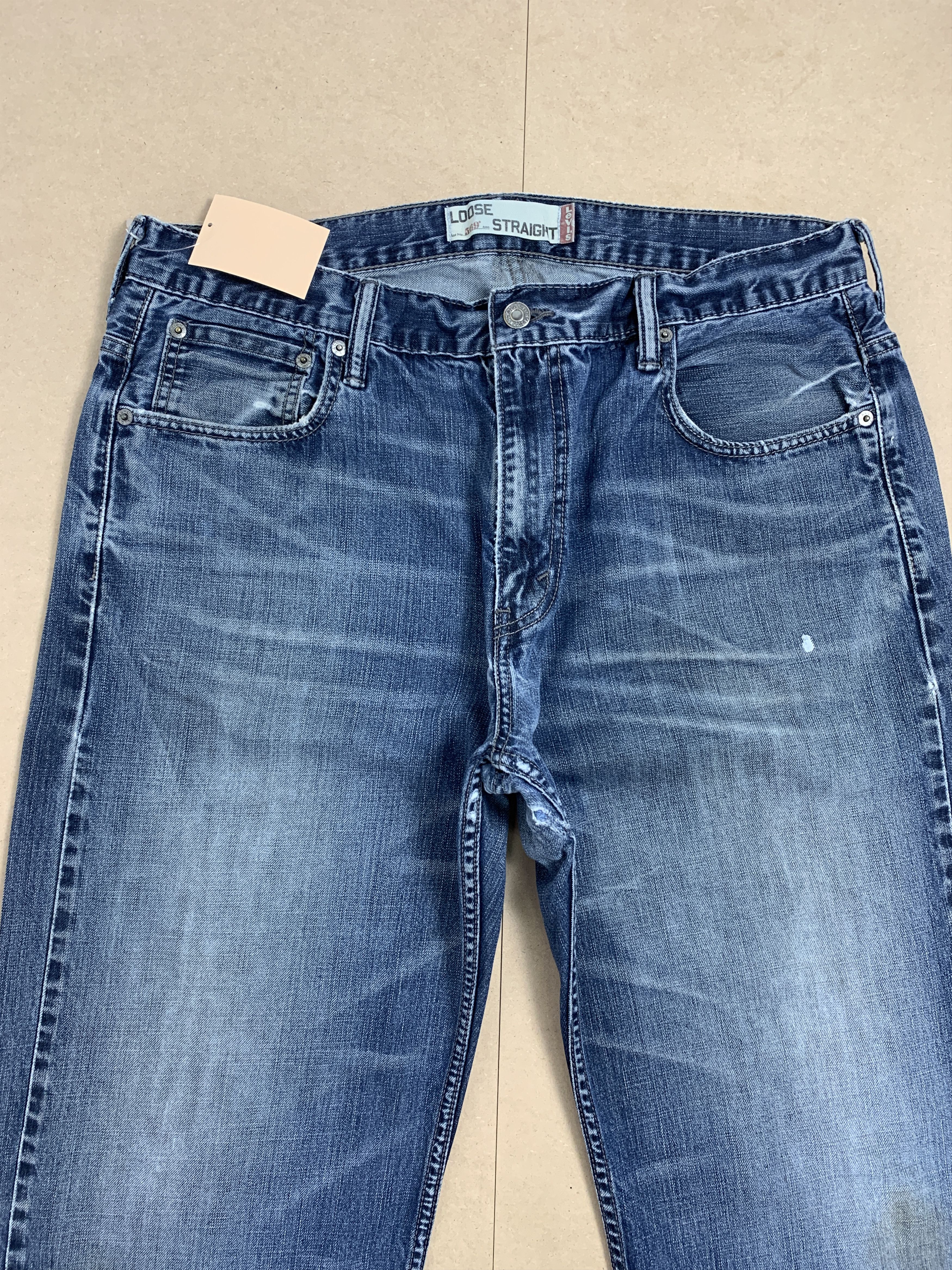 Levi's × Vintage Vintage Levis 569 Straight Cut Faded Blue Jeans Size US 36 / EU 52 - 2 Thumbnail