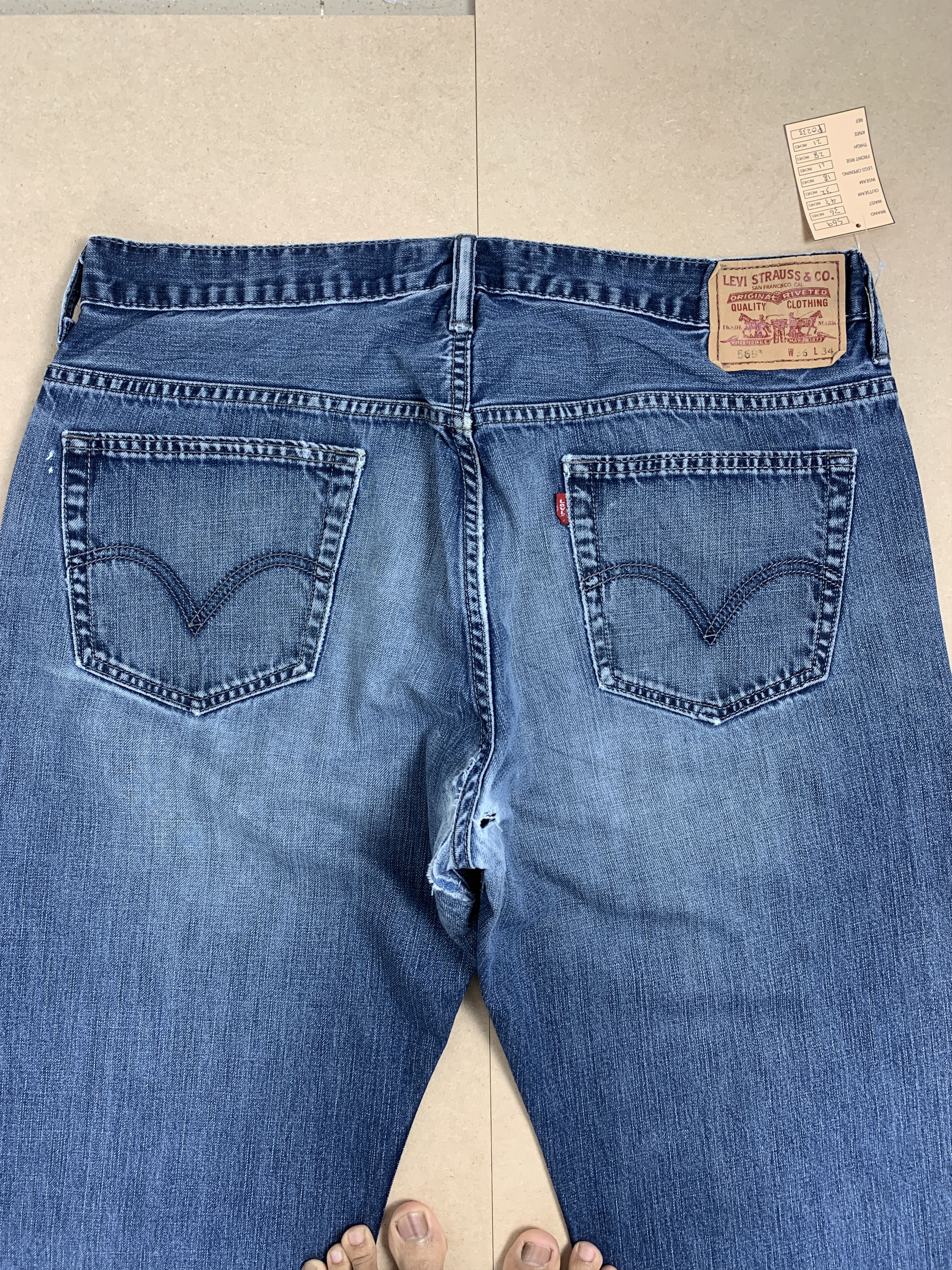 Levi's × Vintage Vintage Levis 569 Straight Cut Faded Blue Jeans Size US 36 / EU 52 - 7 Thumbnail
