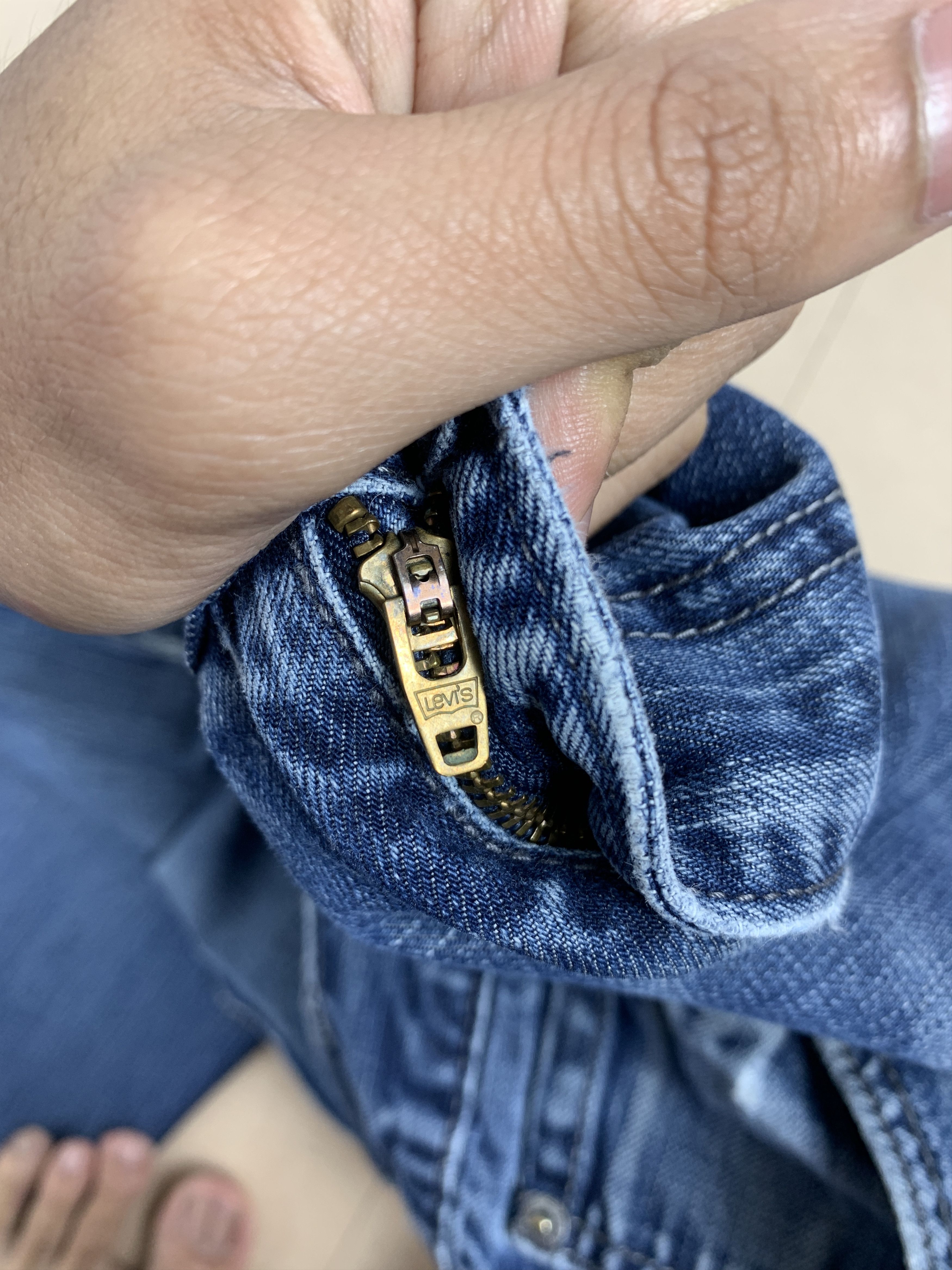 Levi's × Vintage Vintage Levis 569 Straight Cut Faded Blue Jeans Size US 36 / EU 52 - 15 Thumbnail
