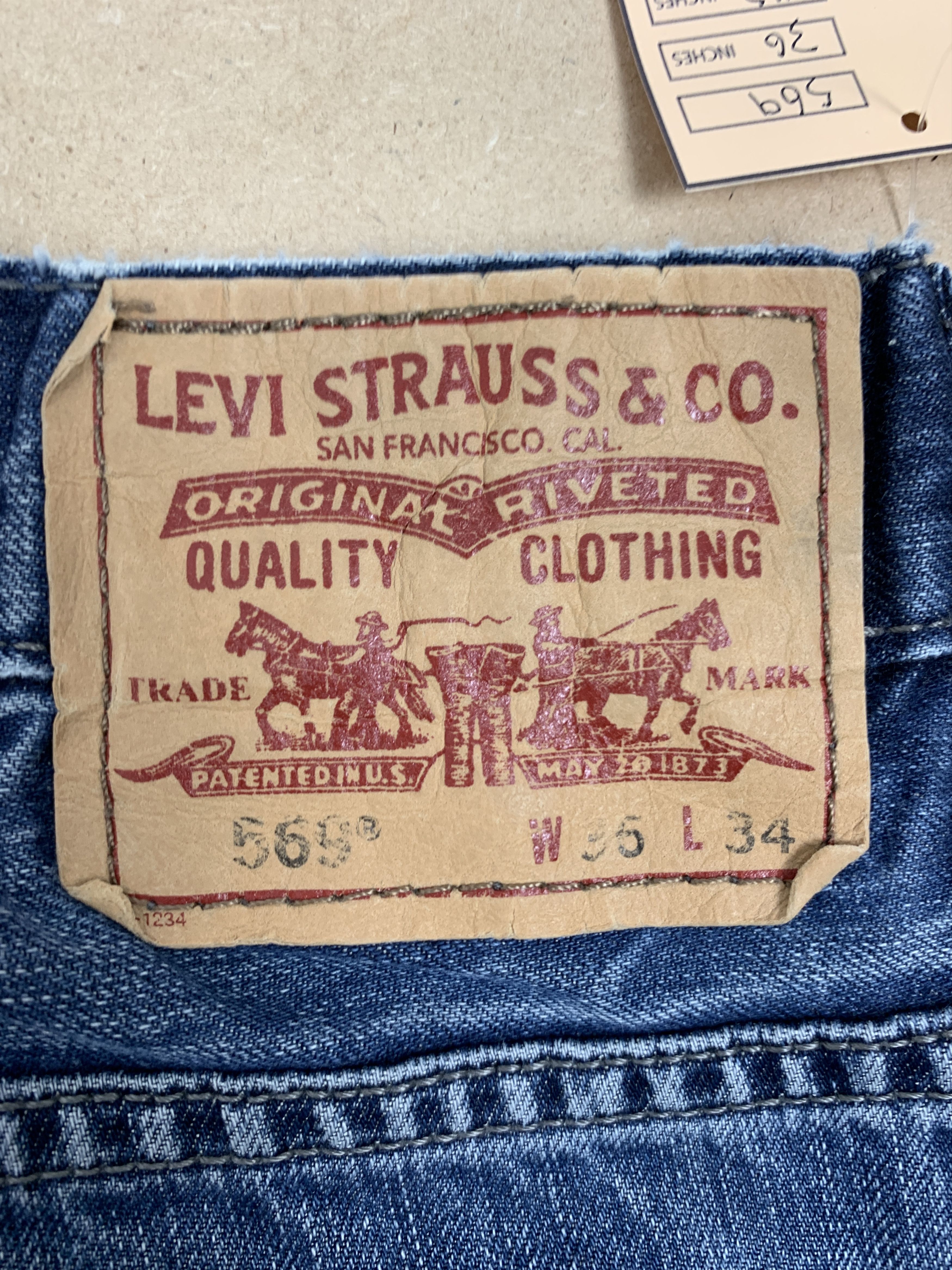 Levi's × Vintage Vintage Levis 569 Straight Cut Faded Blue Jeans Size US 36 / EU 52 - 8 Thumbnail