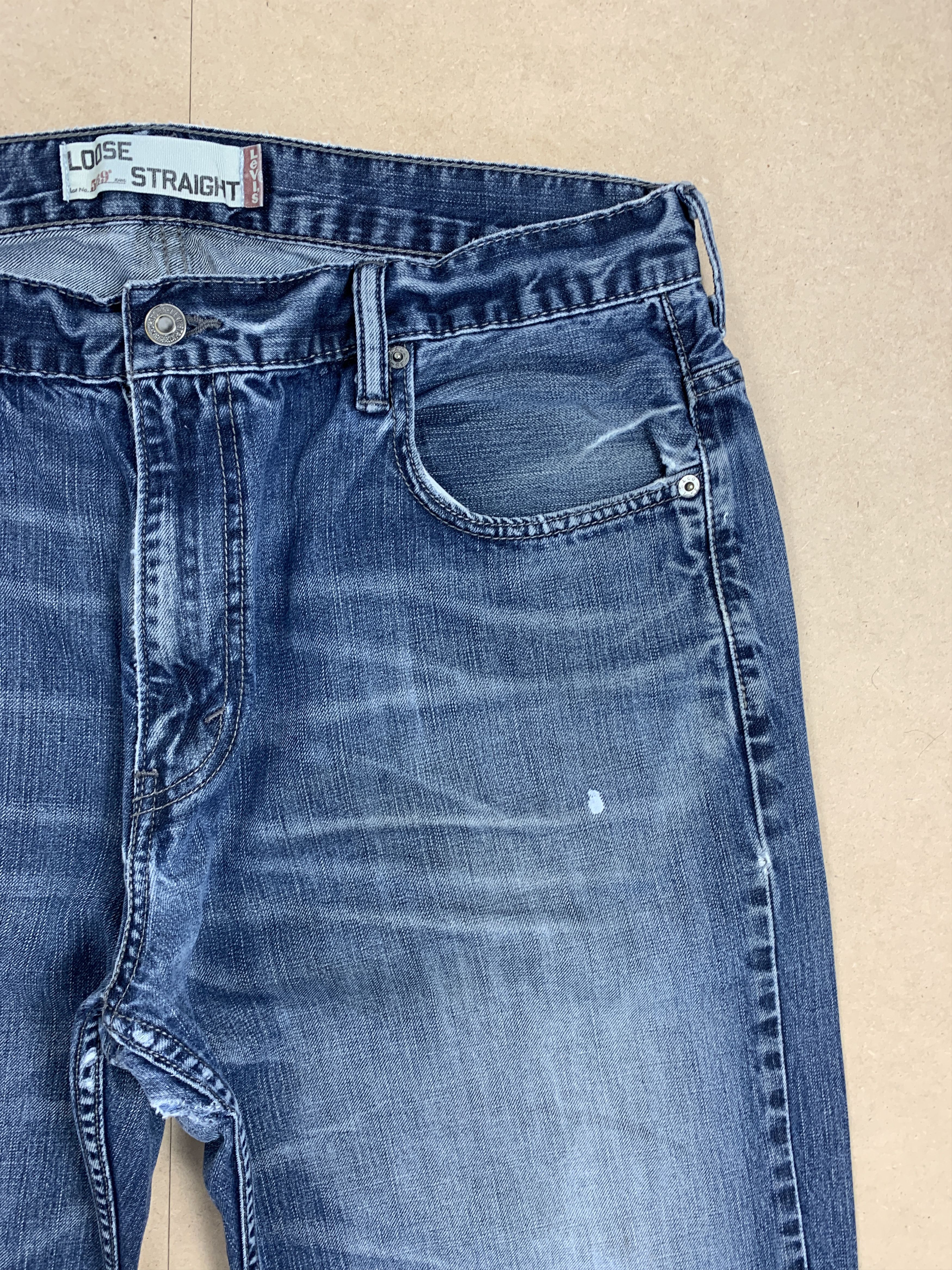 Levi's × Vintage Vintage Levis 569 Straight Cut Faded Blue Jeans Size US 36 / EU 52 - 3 Thumbnail