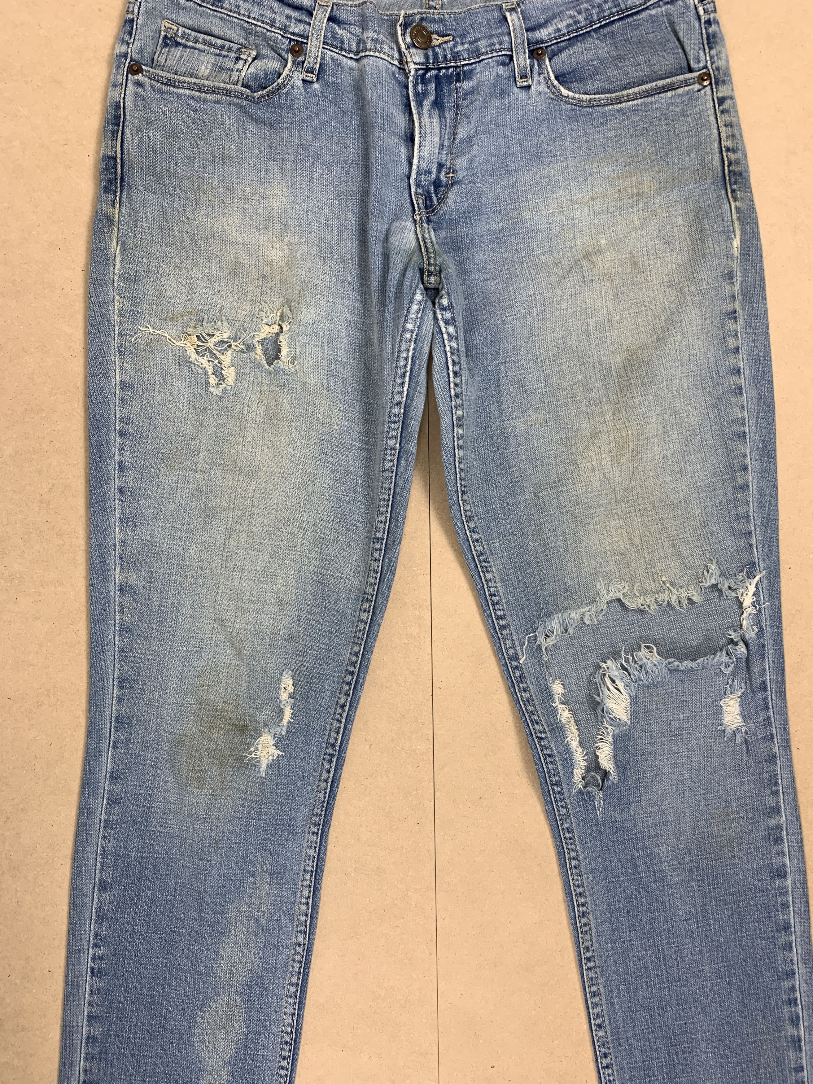 Levi's Vintage Levis Women Distressed Slim Fit Mid Wash Jeans P0274 Size 30" / US 8 / IT 44 - 3 Thumbnail