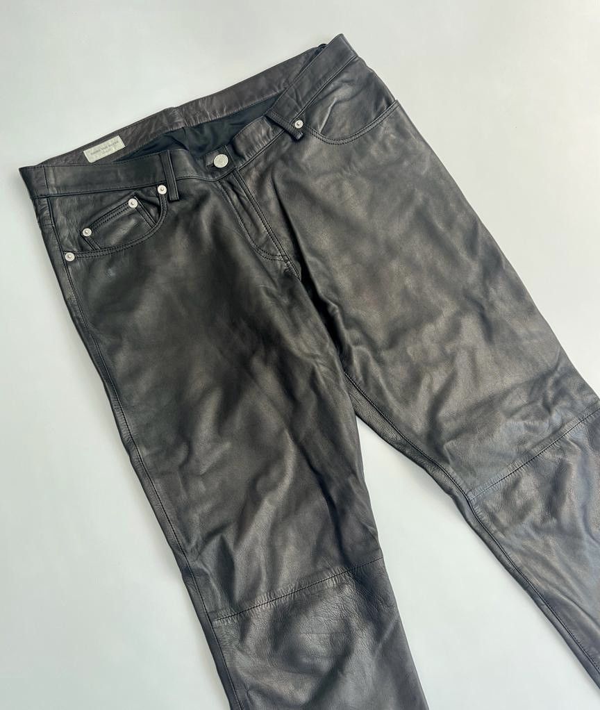 Dries Van Noten Black Leather Trousers Size 30" / US 8 / IT 44 - 4 Thumbnail
