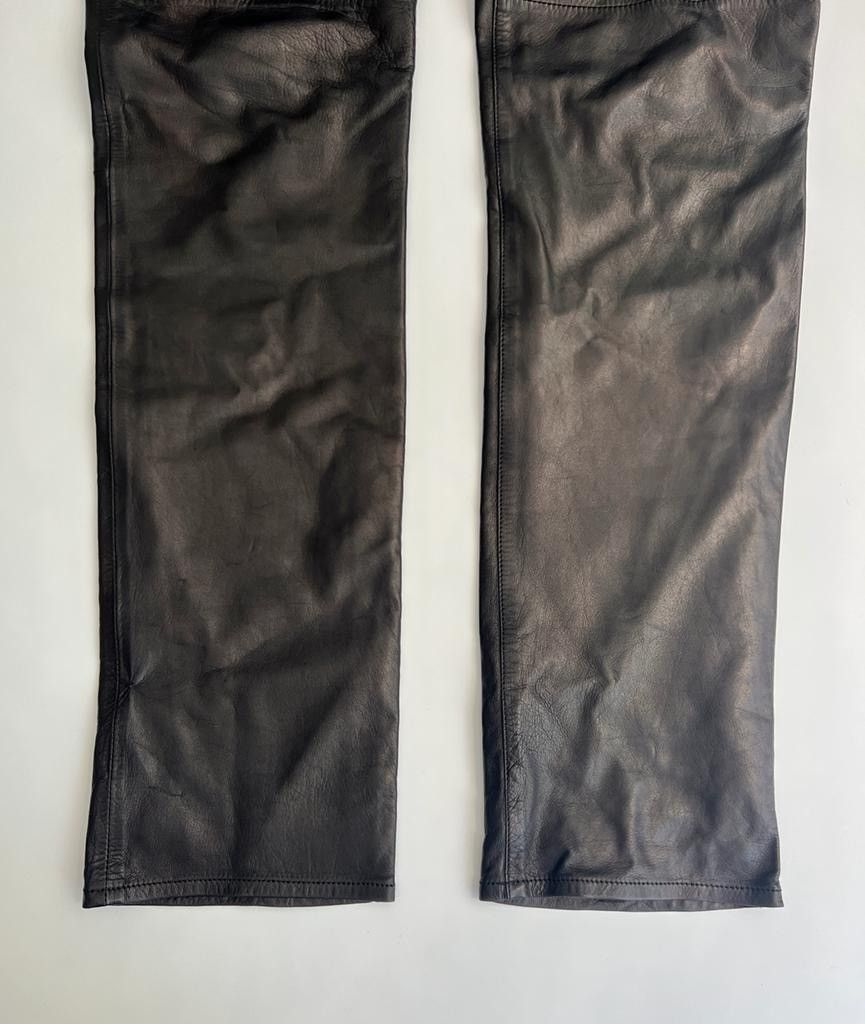 Dries Van Noten Black Leather Trousers Size 30" / US 8 / IT 44 - 5 Thumbnail