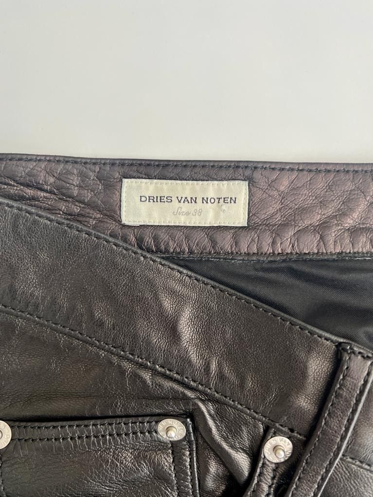 Dries Van Noten Black Leather Trousers Size 30" / US 8 / IT 44 - 3 Thumbnail